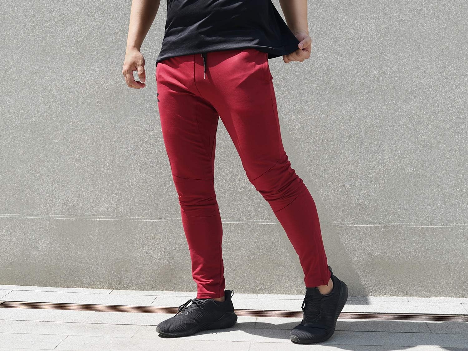 Detalle de Brokig Mens Gym Joggers Sweatpants with Double Pockets & Hidden Ankle Zippers