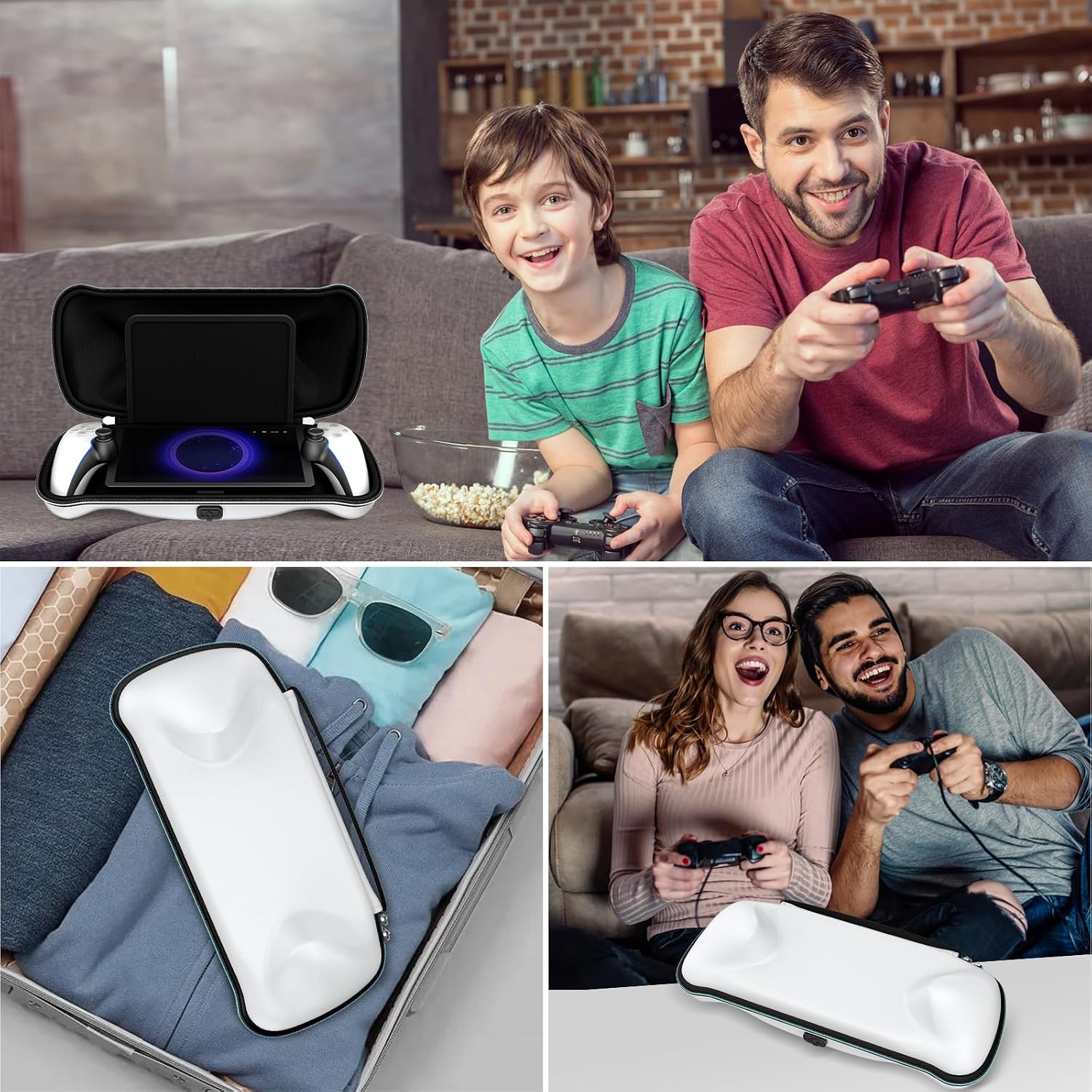 Thumbnail 6 de iVoler: Custodia rigida con ricarica integrata per PlayStation Portal + 2 Pellicole in vetro temperato