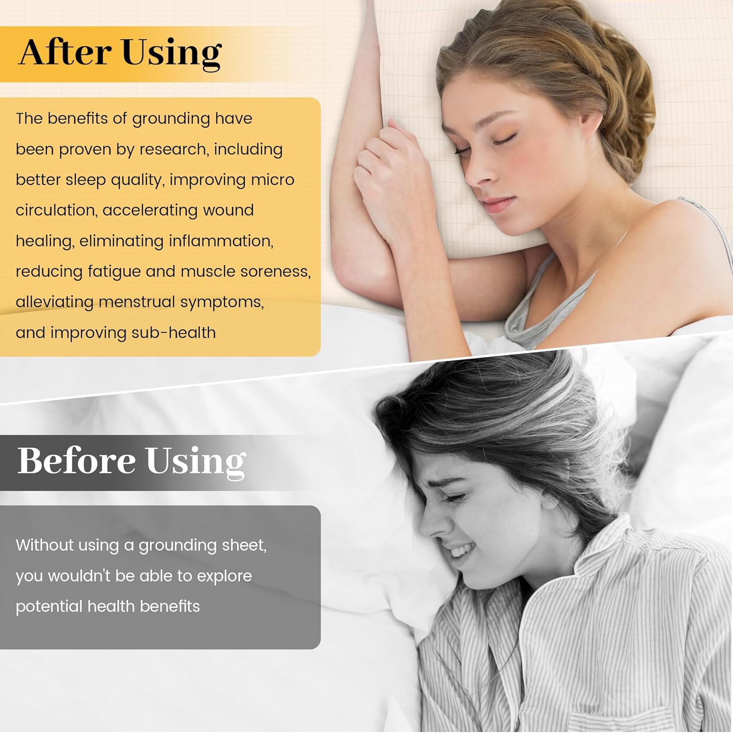 Thumbnail 5 de HUNAIGEE Taie Oreiller Mise à la Terre — Tapis de Mise à la Terre 51x76 cm pour un Sommeil plus profond et reposé