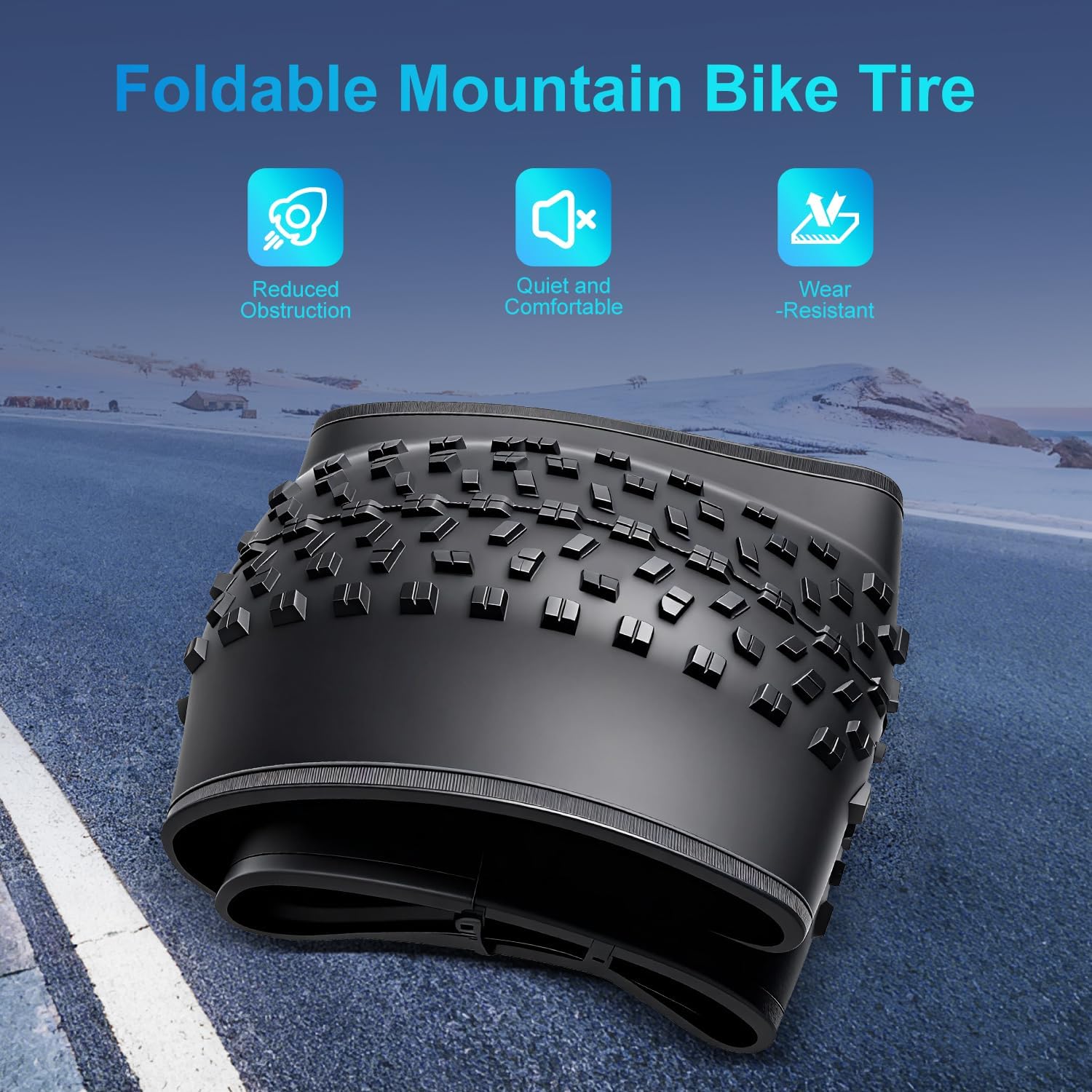 Thumbnail 3 de Pagpl 20x4.0/26x4.0 Fat Bike Tire, Folding Clincher for All-Terrain Riding