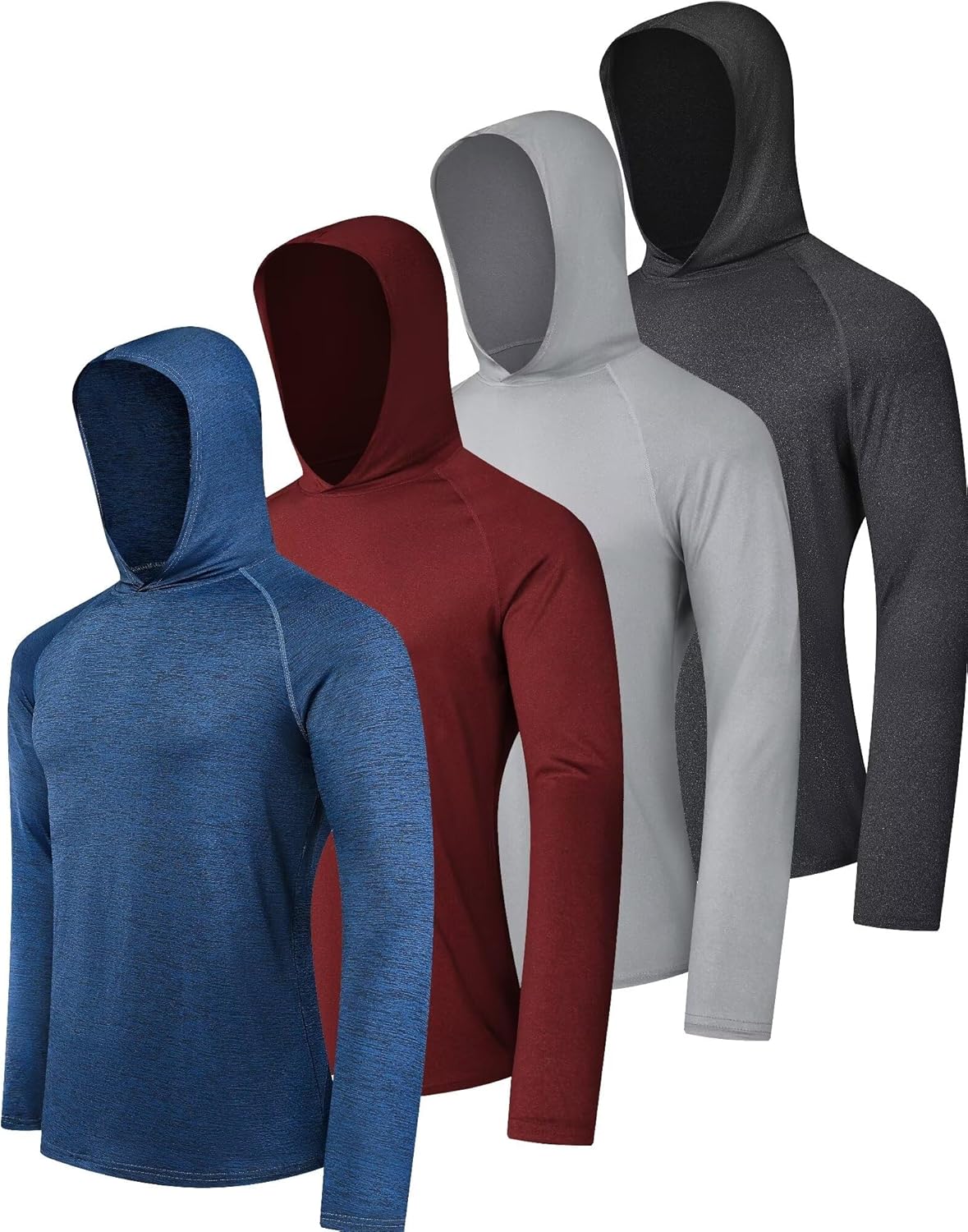 OYGSieg Men's Athletic Hoodies Long Sleeve Fishing Shirts with UPF 50+ Sun Protection
