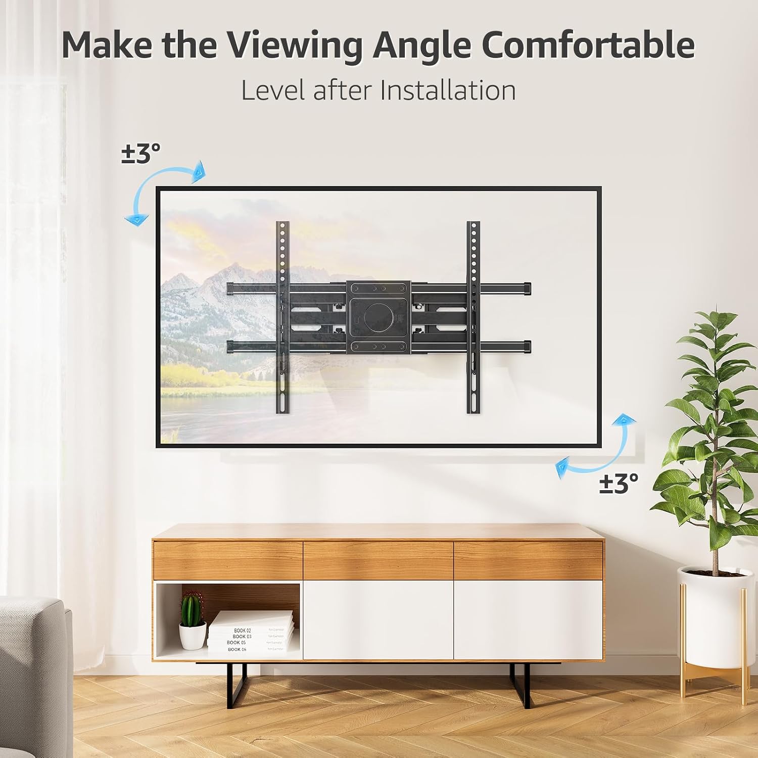 Detalle 2 de MOUNTUP Full Motion TV Wall Mount for 40–85-Inch TVs, 110 lb Capacity