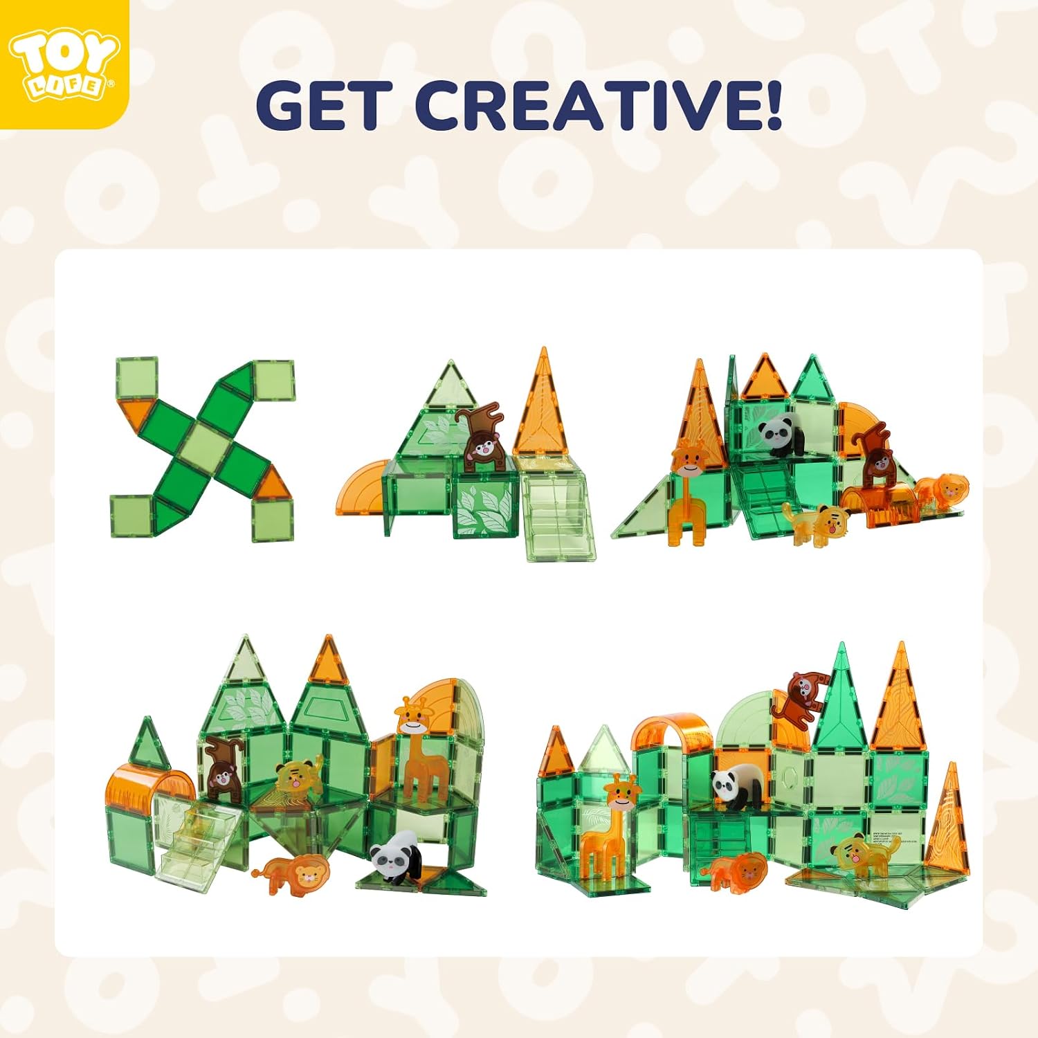 Detalle de TOY Life Magnetic Tile Set, 56 Pieces
