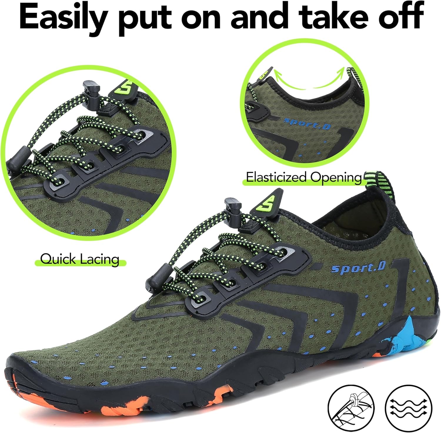 Thumbnail 2 de SAGUARO Badeschuhe Strandschuhe Aquaschuhe Surfschuhe – Gr. 35–48 für Damen, Herren, Kinder