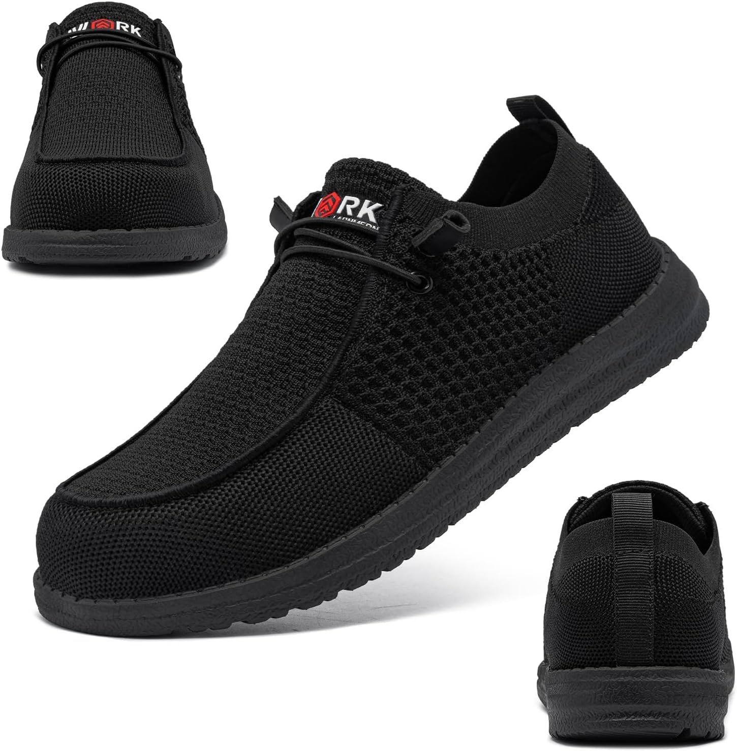 Detalle 2 de LARNMERN Slip-On Steel Toe Shoes for Men (Lightweight, Comfortable Lounging & Walking Sneakers)
