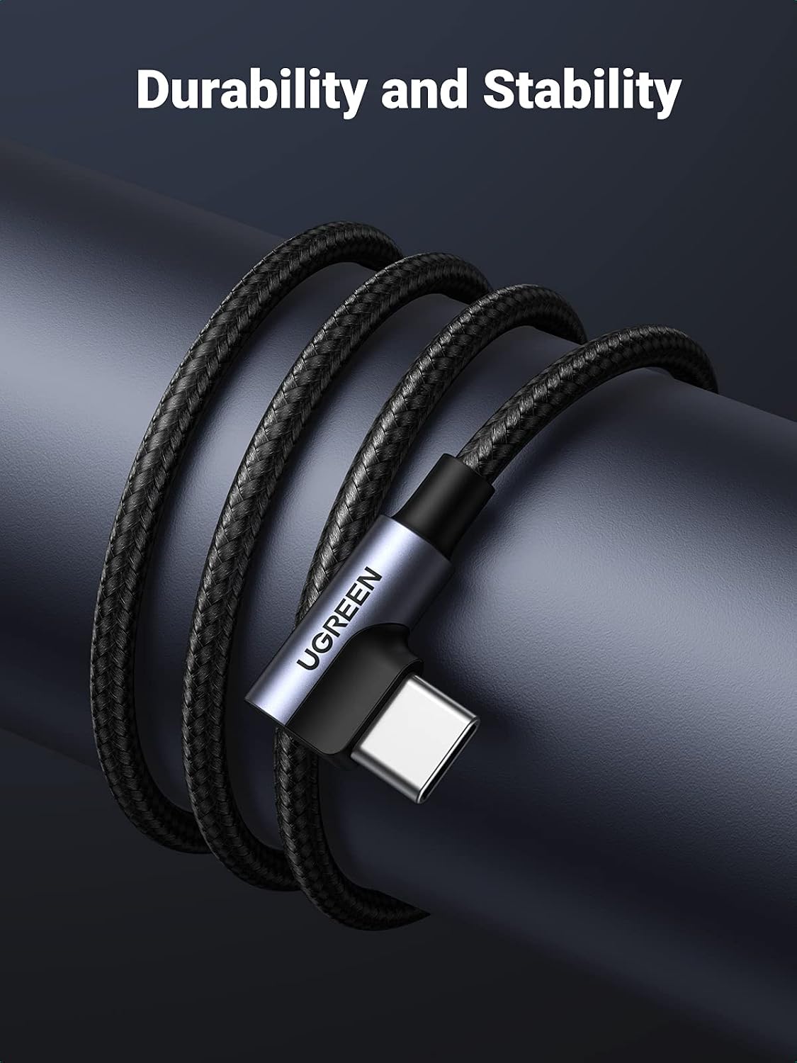 Thumbnail 6 de UGREEN 20857 USB-A to USB-C Cable, 2m Nylon Braided, 90° Connector
