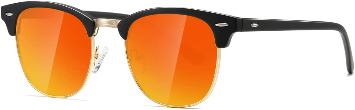 Detalle de Kimorn Polarized Sunglasses Unisex AE0550 – Retor Semi-Rimless Classic Eyewear