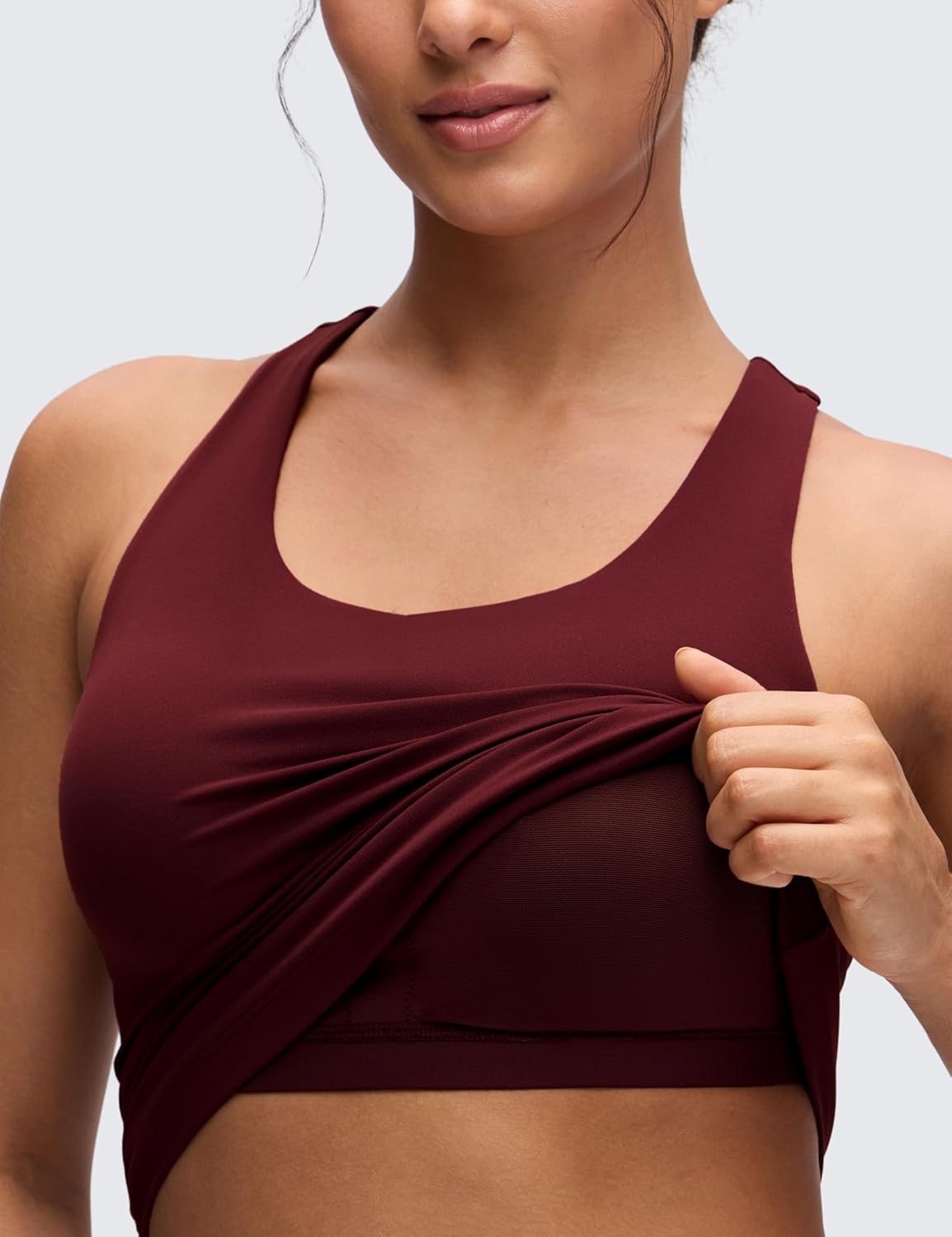 Detalle de CRZ YOGA Women's Butterluxe Workout Tank with Built‑in Bra Racerback