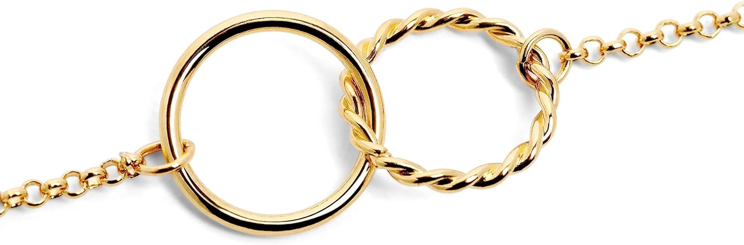Thumbnail 5 de SINGULARU Pulsera Circles Twist latón baño de rodio 19 cm 💍