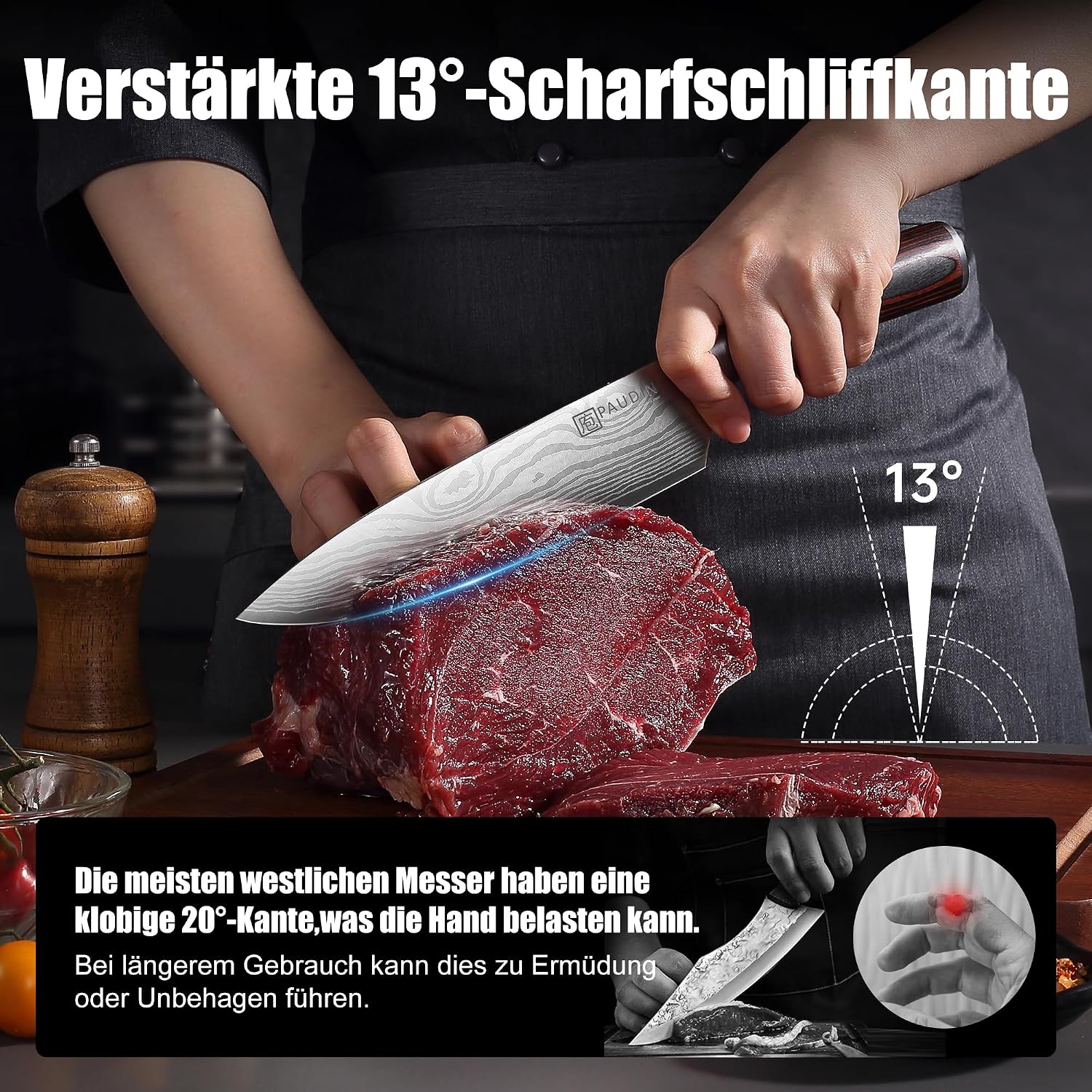 Thumbnail 3 de PAUDIN Kochmesser 20 cm Profi Küchenmesser
