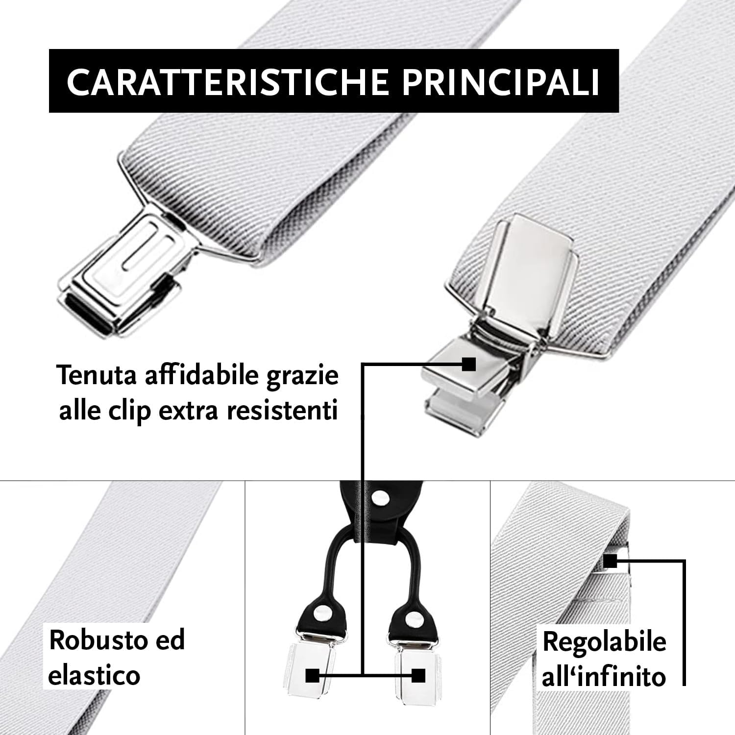 Thumbnail 3 de DonDon Bretelle uomo extra forte 3,5 cm