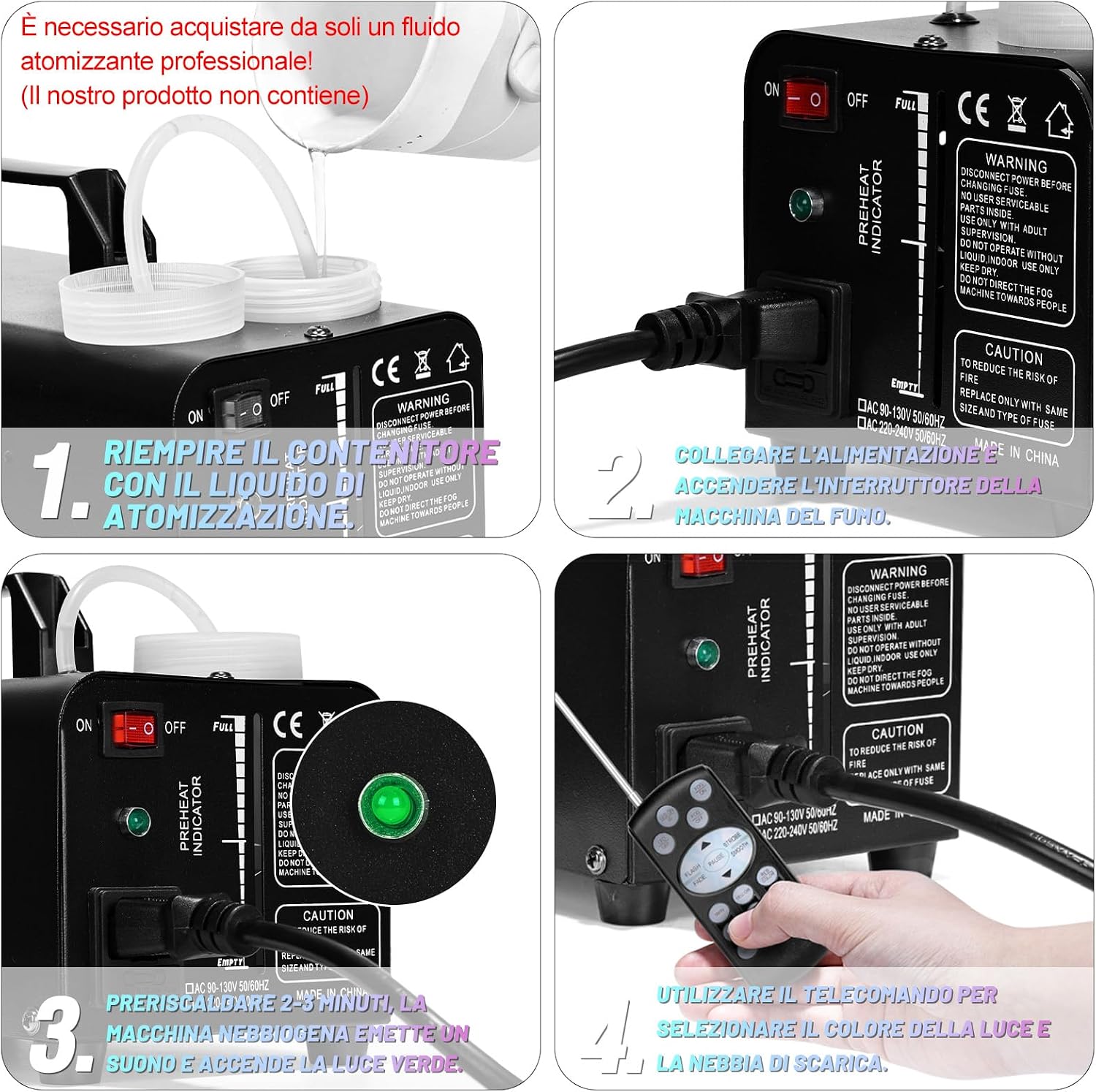 Thumbnail 3 de TAKRINK Macchina del Fumo 900W con 8 LED RGB e telecomando wireless