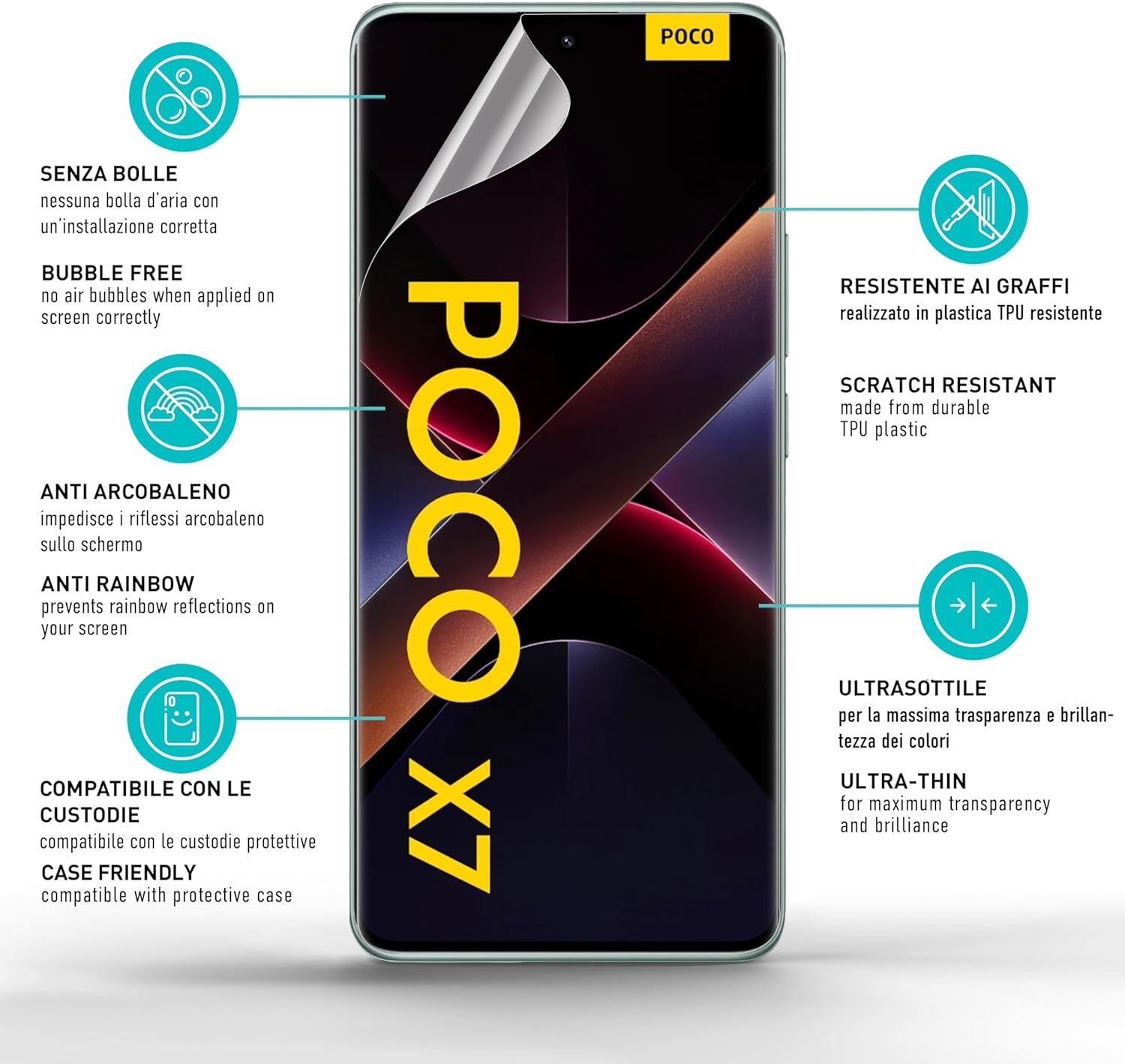 Thumbnail 4 de smartect TPU Pellicola Protettiva Clear per Xiaomi Poco X7 – 2 pezzi con kit installazione