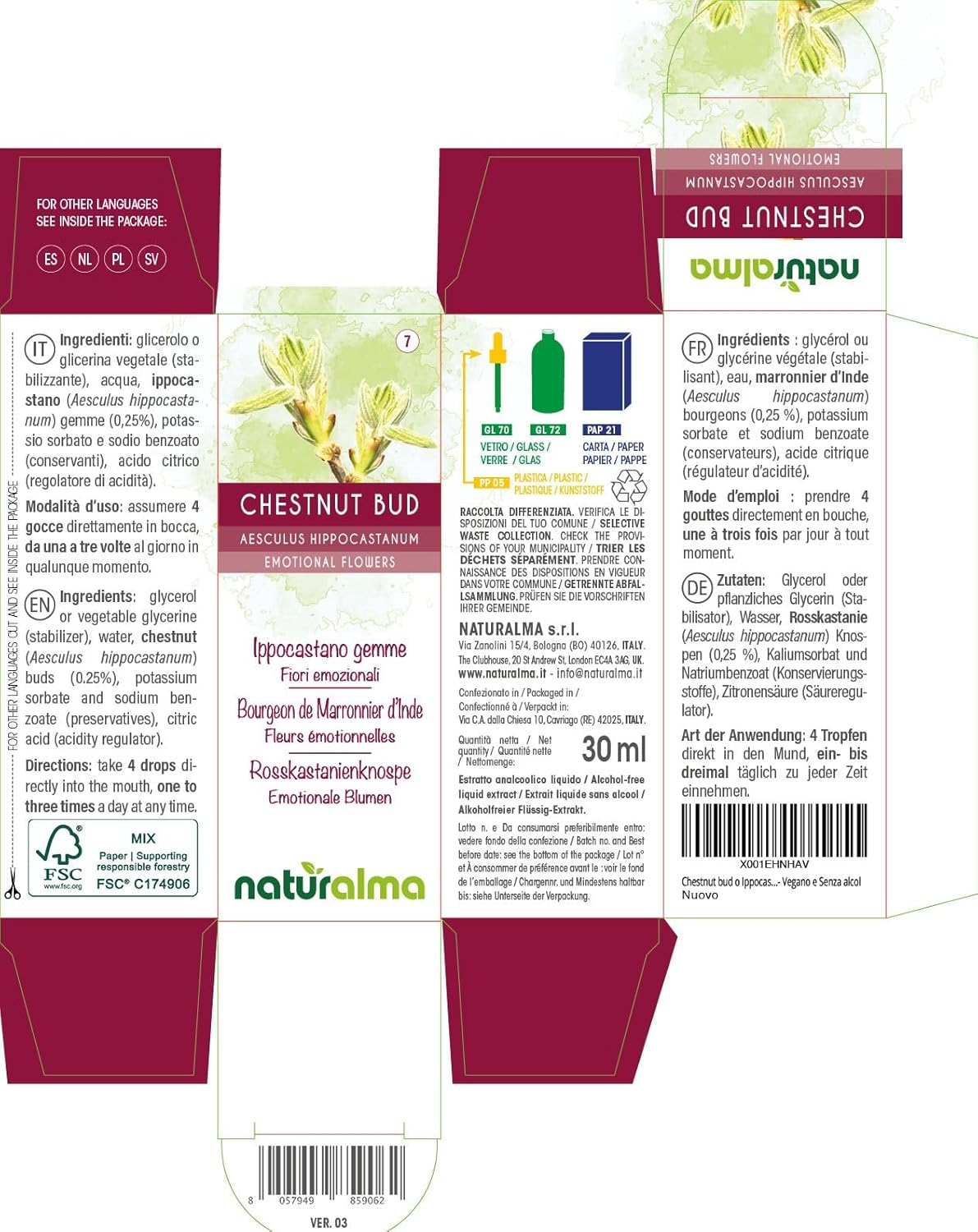 Thumbnail 1 de Chestnut bud Ippocastano gemme Fiori emozionali Naturalma – Gocce 30 ml senza alcol