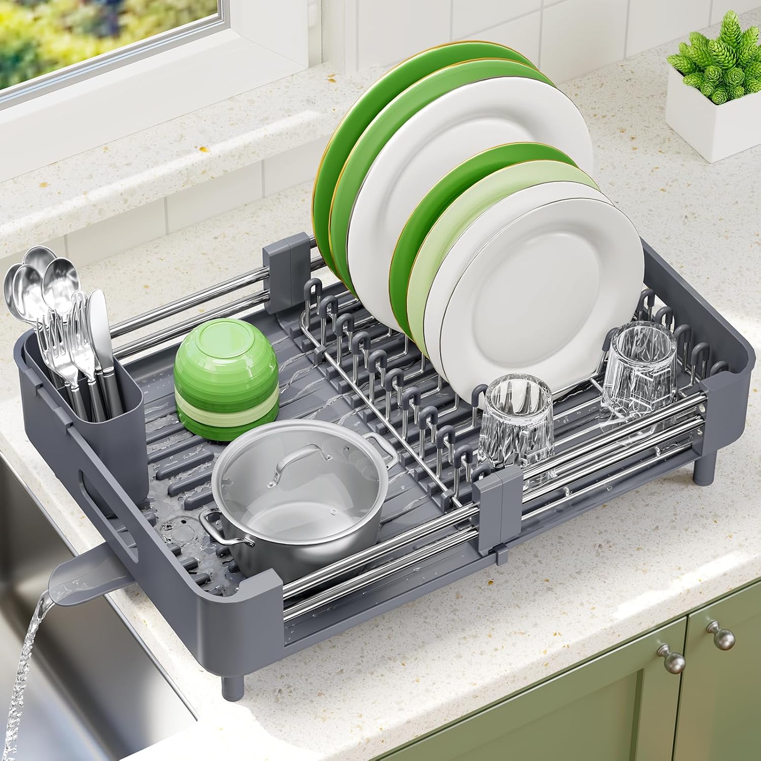 Thumbnail 6 de KINGRACK Dish Drainer Rack extendable for countertop 🍽