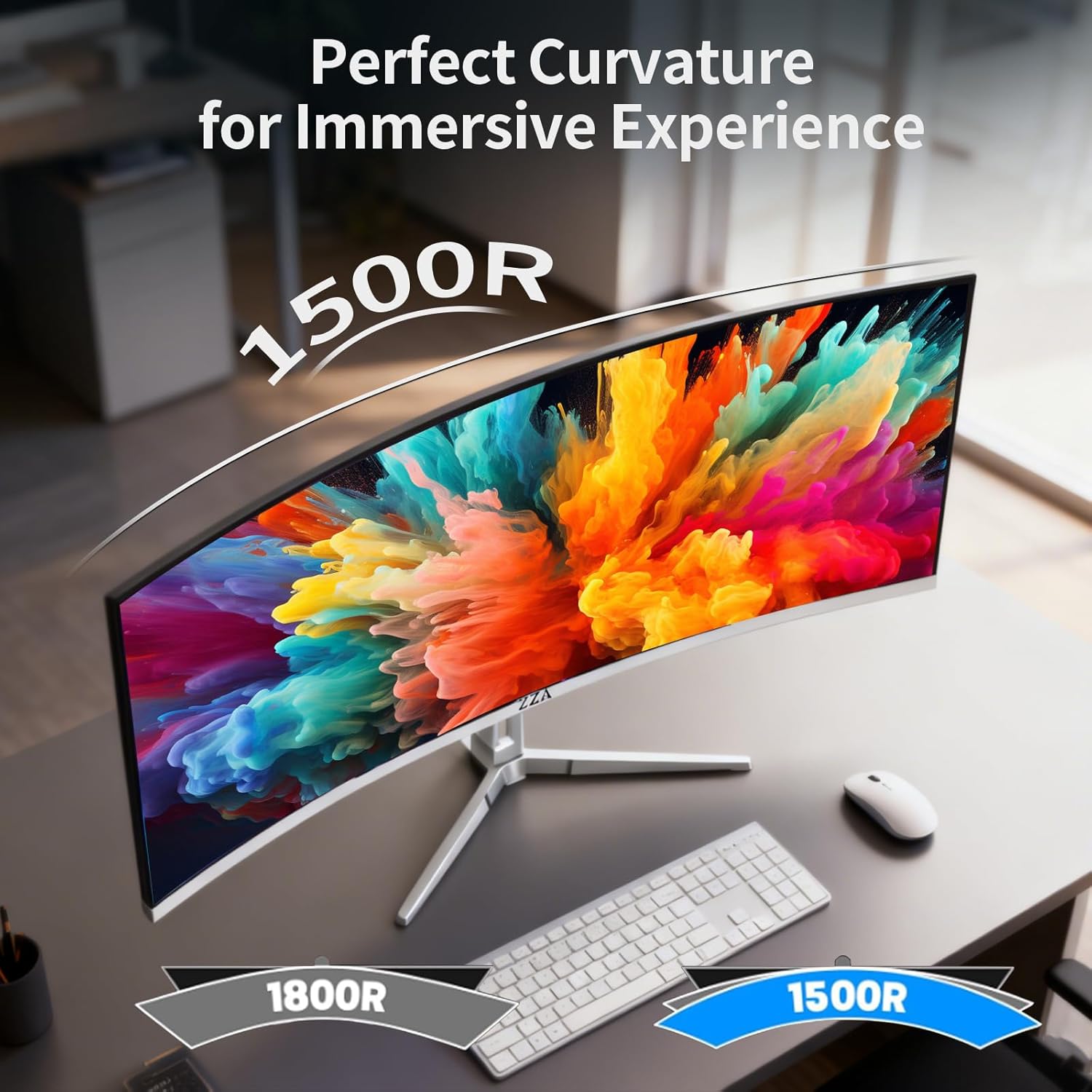 Thumbnail 5 de ZZA 34'' Curved Ultrawide Gaming Monitor (3440×1440, 180Hz) — FreeSync, HDMI 2.1 & DP 1.4, PBP
