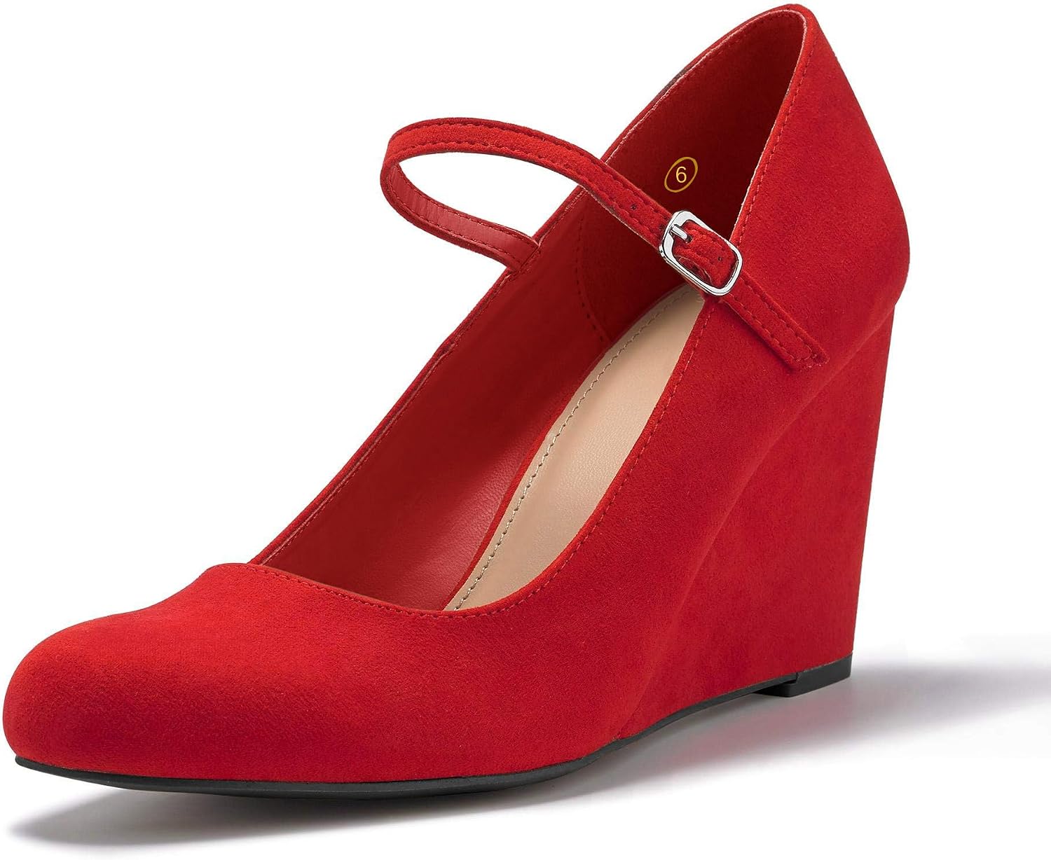 Thumbnail 6 de Coutgo Women’s Wedge Pumps Mary Jane Shoes with Ankle Strap (Closed-Toe Wedge Heels)