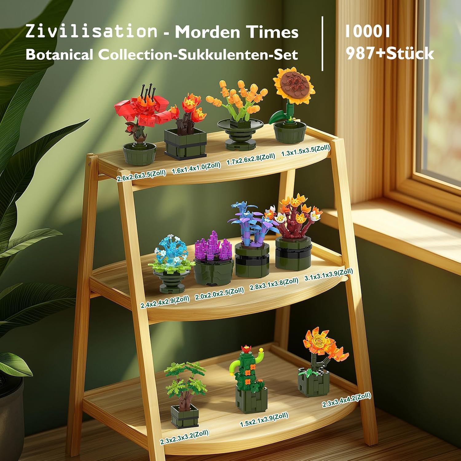 Detalle de JMBricklayer 12er Sukkulenten Bausatz 🌵