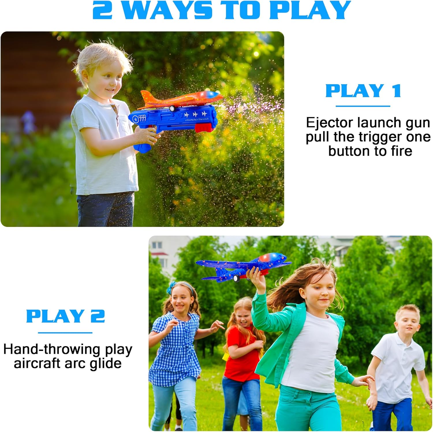 Thumbnail 1 de LJZJ 3 Pack Airplane Launcher Toy with LED 🎯✈