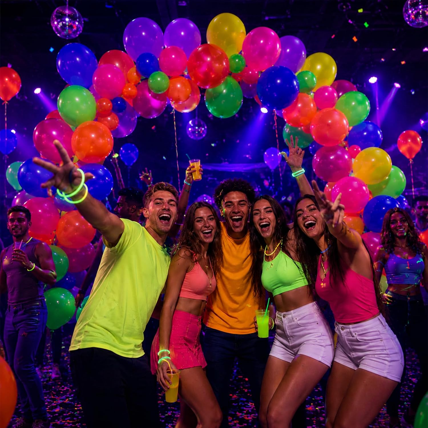 Thumbnail 5 de UV Neon Balloons 100 pcs 12 in ๐