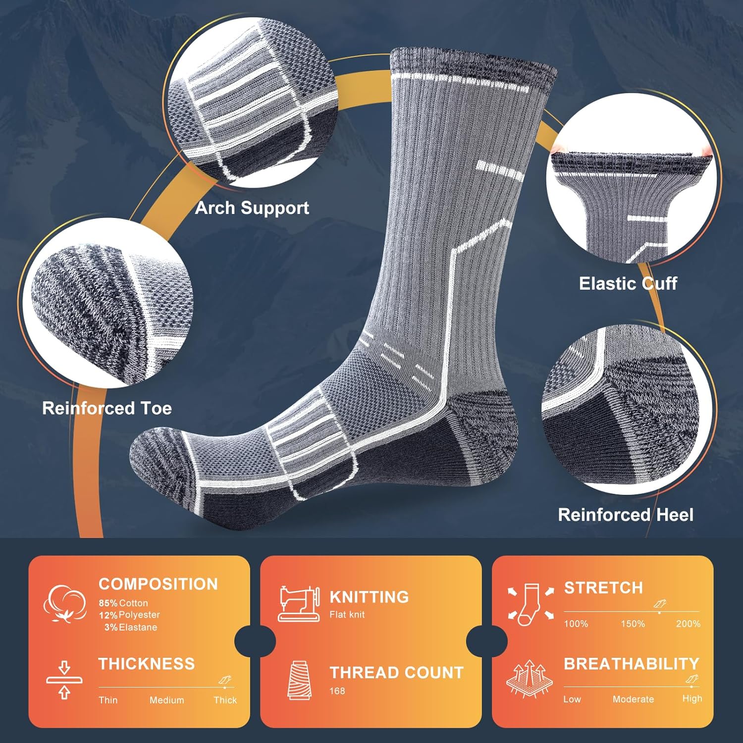 Thumbnail 4 de Circorld Mens Sports Socks Cushioned Comfort