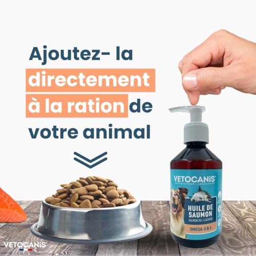 Thumbnail 6 de Vetocanis Huile de Saumon pour Chien et Chat – 250 ml, complément alimentaire riche en oméga 3 et 6