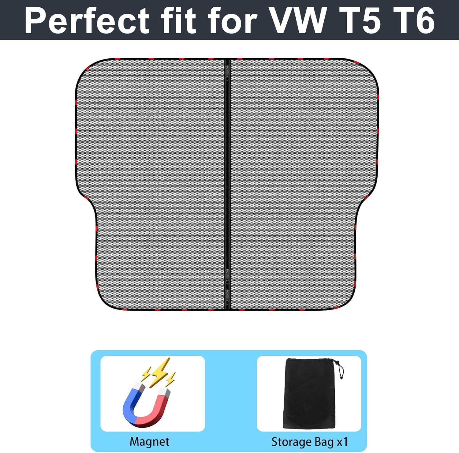 Thumbnail 1 de ZATOOTO Moskitonetz mit Reißverschluss für VW T5/T6 Heckklappe – Insektenschutz & Sonnenschutz fürs Camping