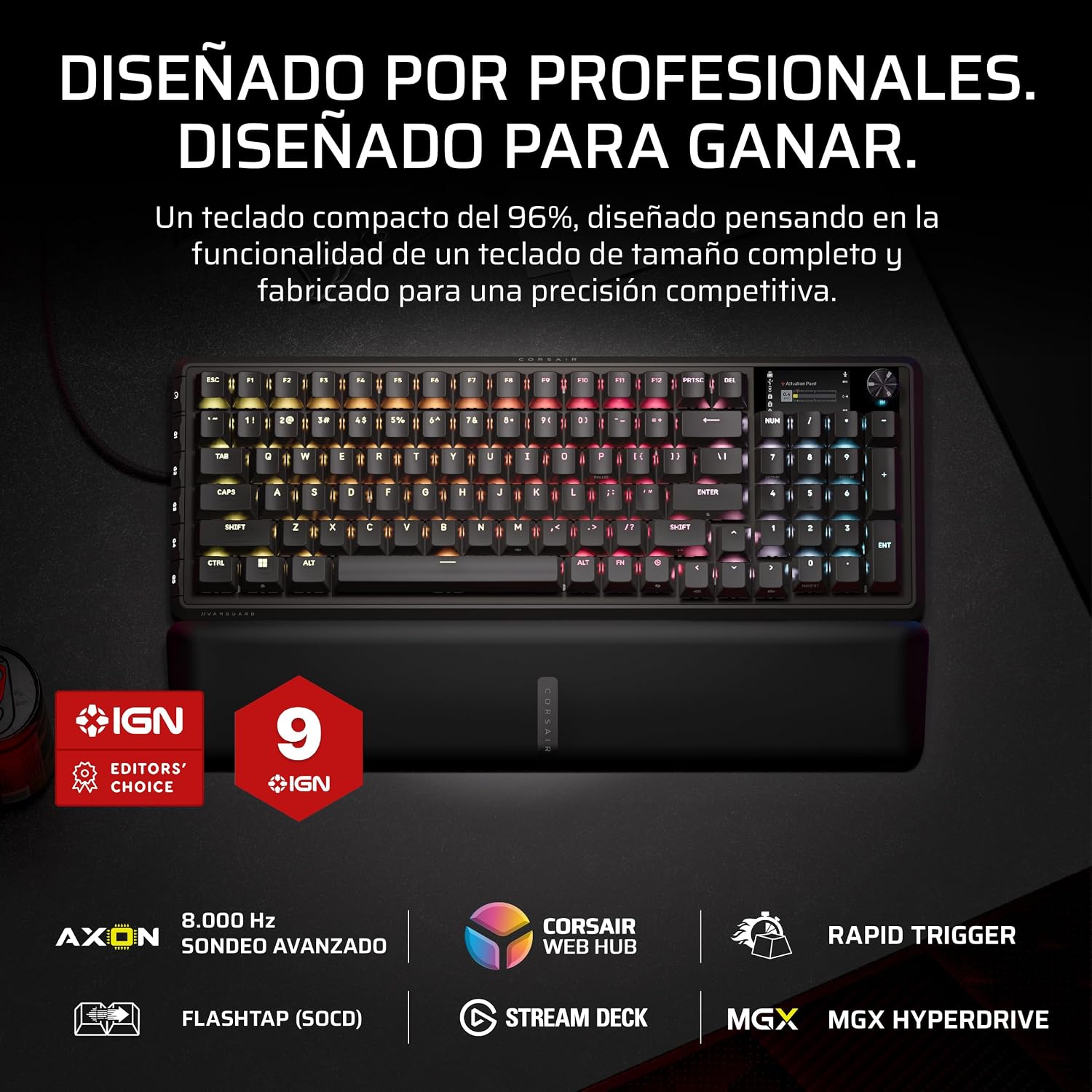 Detalle 2 de Corsair Vanguard Pro 96 Teclado magnético 96%