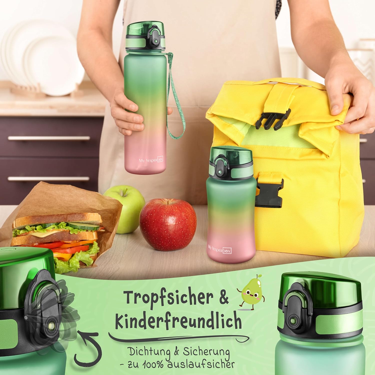 Thumbnail 3 de My Vesperbox Minny Kinder-Trinkflasche 500ml – Auslaufsicher, BPA-frei & Komplett-Set