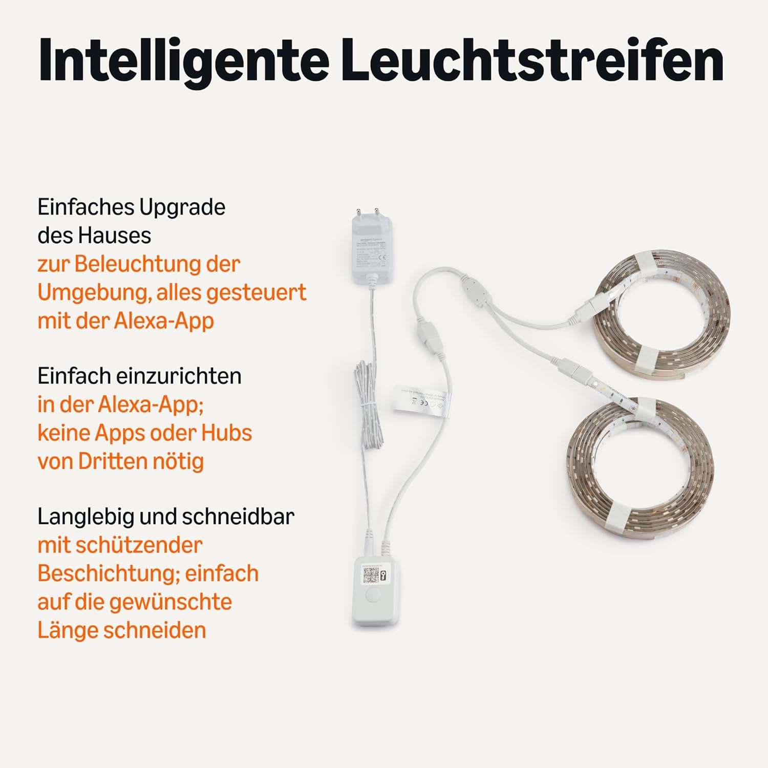 Thumbnail 1 de Amazon Basics Smarter LED-Lichtstreifen, 10 m – RGBW, nur für Alexa geeignet