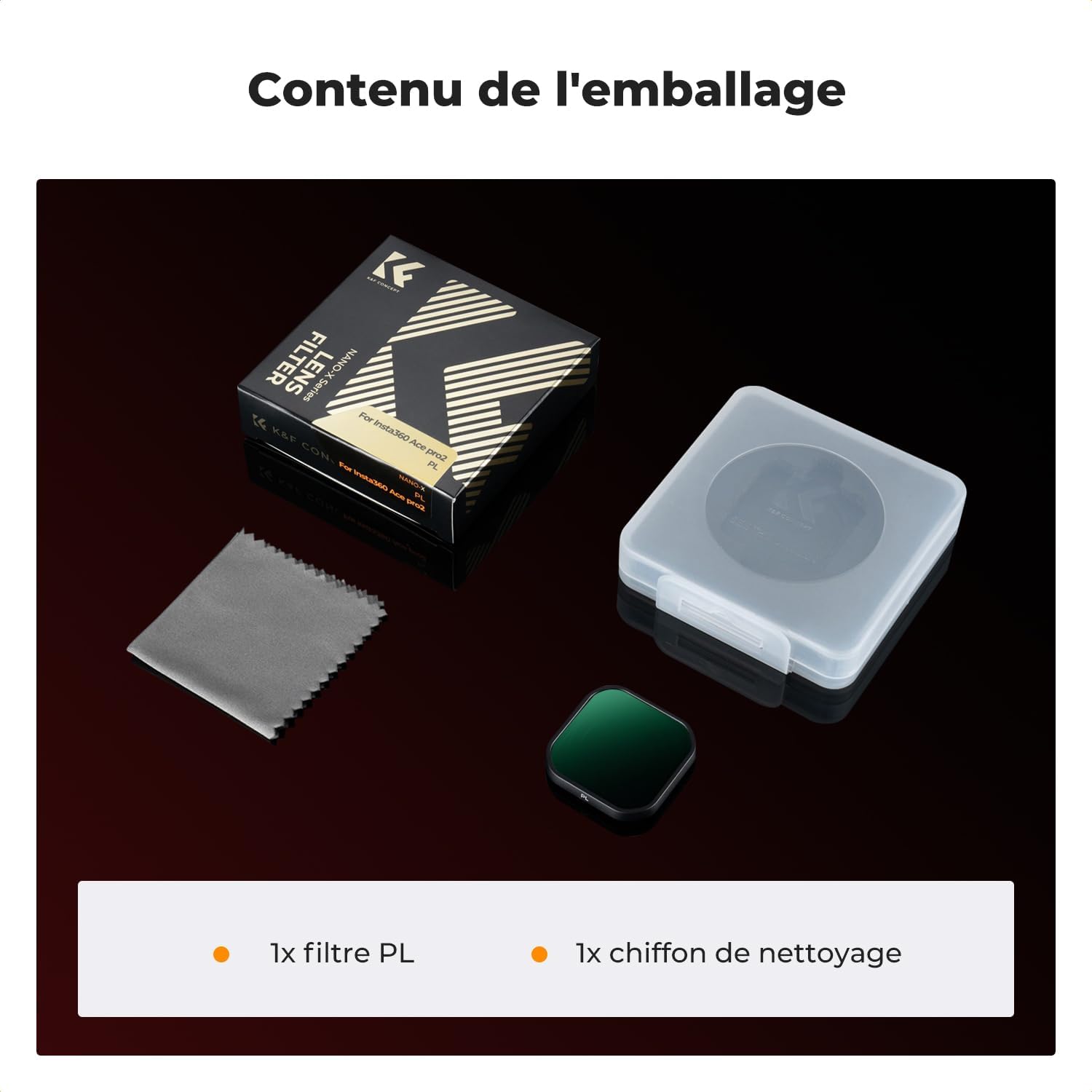 Thumbnail 6 de K&F CONCEPT Filtre polarisant PL pour Insta360 Ace Pro 2 – réduction des reflets et amélioration du contraste