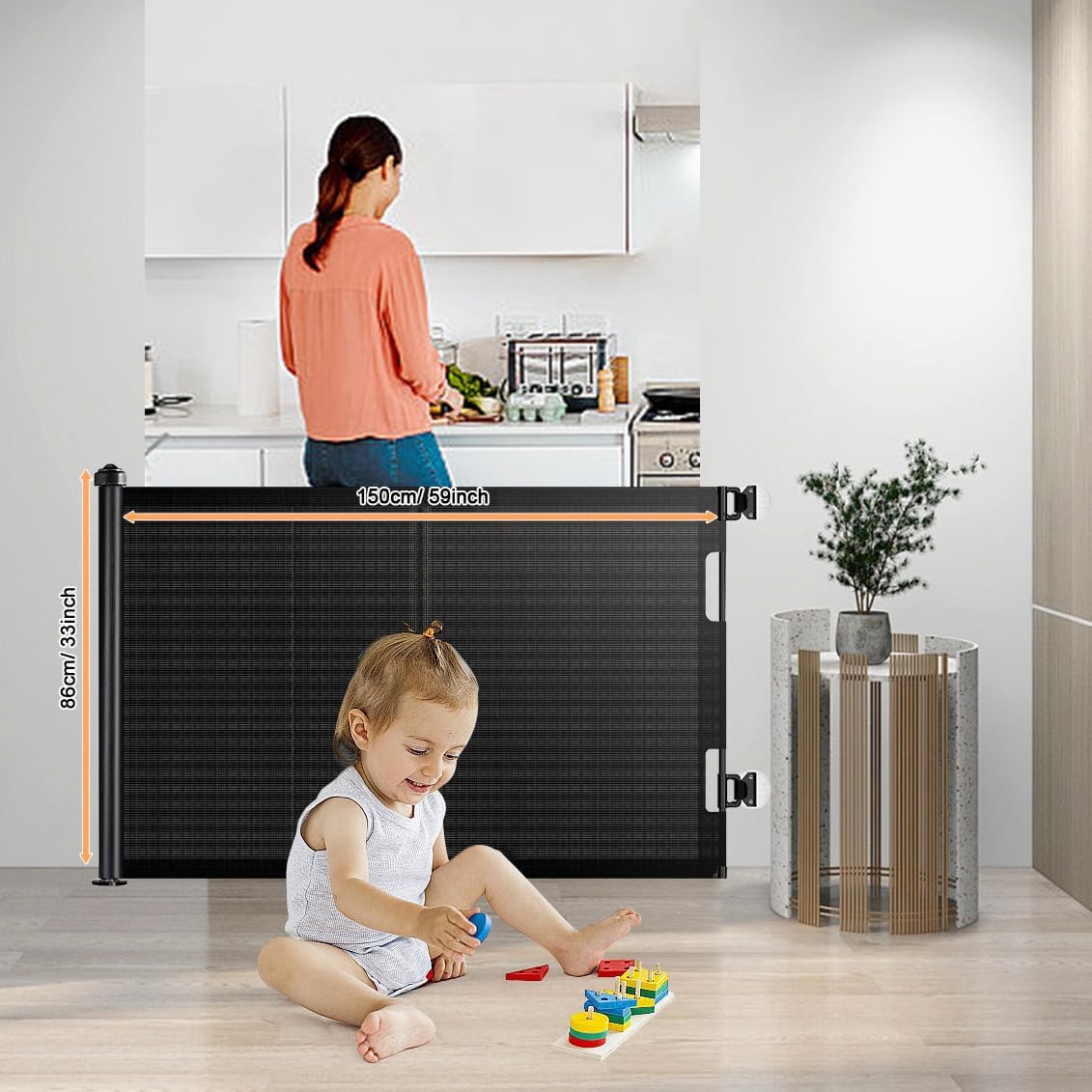 Thumbnail 4 de Einziehbares Hundegitter ausziehbar 150 cm