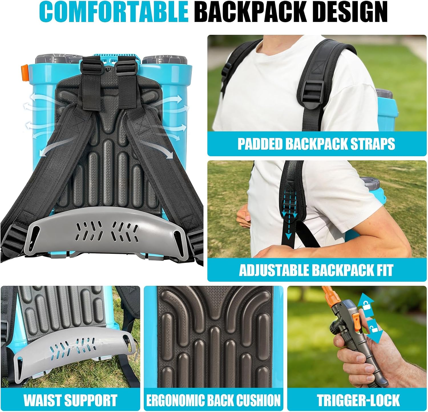 Thumbnail 4 de SideKing Knapsack Sprayer 12L (Electric) with Makita 18V compatibility, telescopic wand, 5 nozzles, 80 PSI