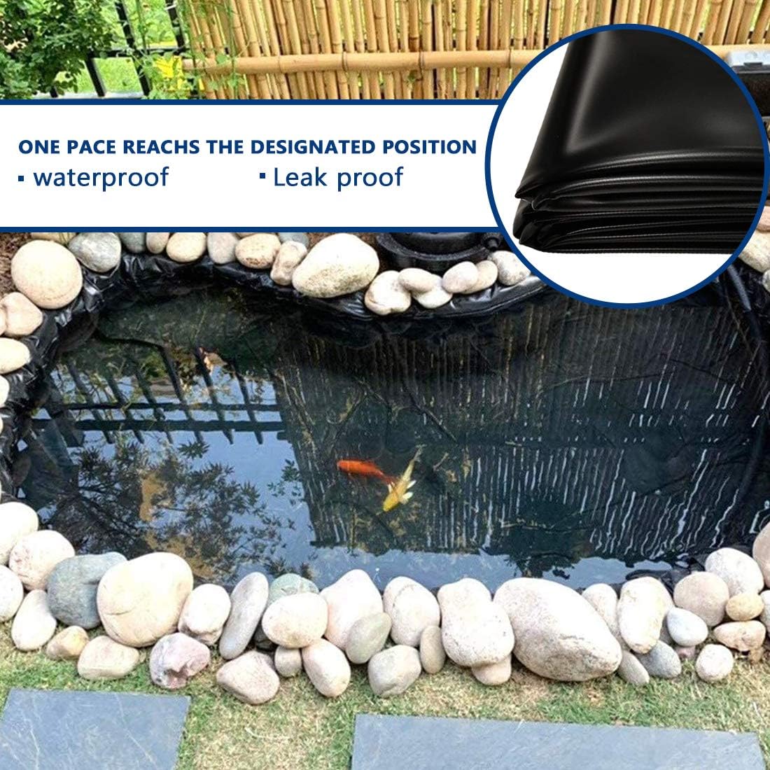 Detalle de Pond Liner Flexible Fish Pond Bed Liners 2m x 2m – HDPE, 0.4mm
