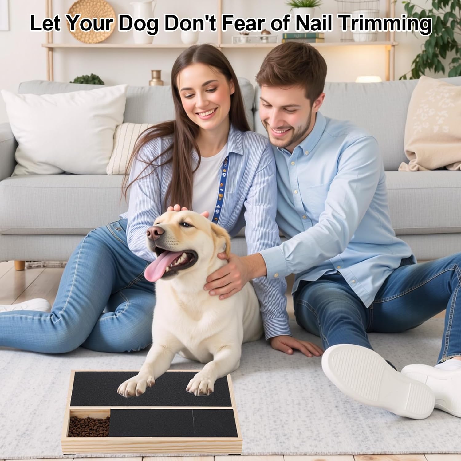 Detalle de Dog Scratch Board for Nails: Multifunctional Wooden Nail Care Scratcher with Snack Box (35x25cm)