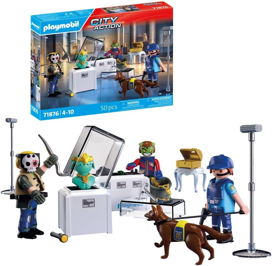 Detalle de PLAYMOBIL Figurenset Polizei – Rollen-Spiel mit 4 Figuren für Abenteuer im Polizeialltag ab 4 Jahren