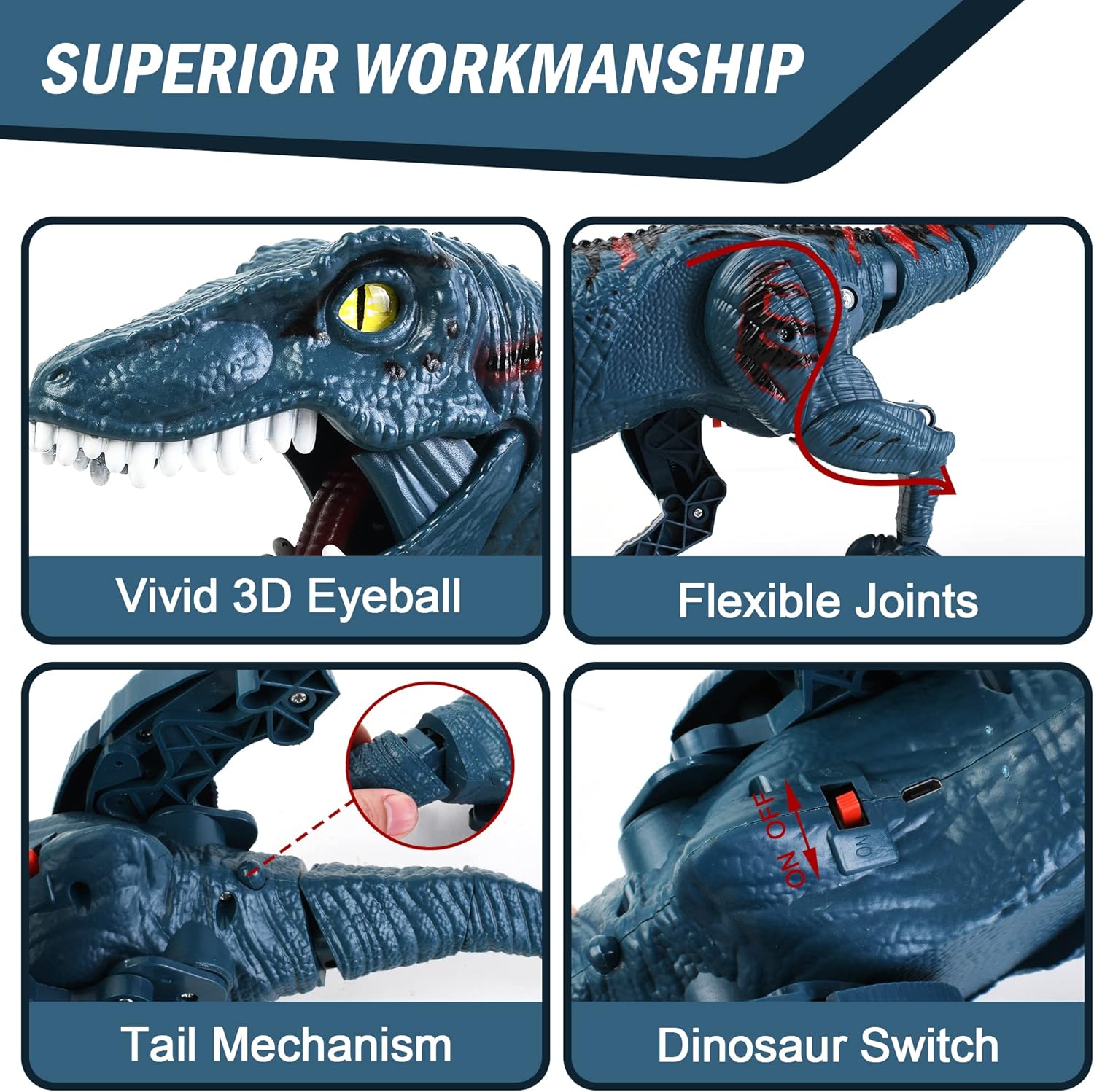 Thumbnail 4 de Jurassic Velociraptor Remote Control Dinosaur Toy 🦖