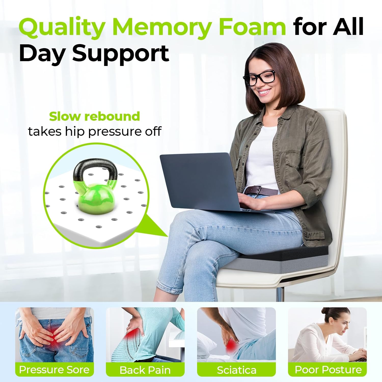 Detalle 1 de AUVON Wheelchair Seat Cushion X-Large