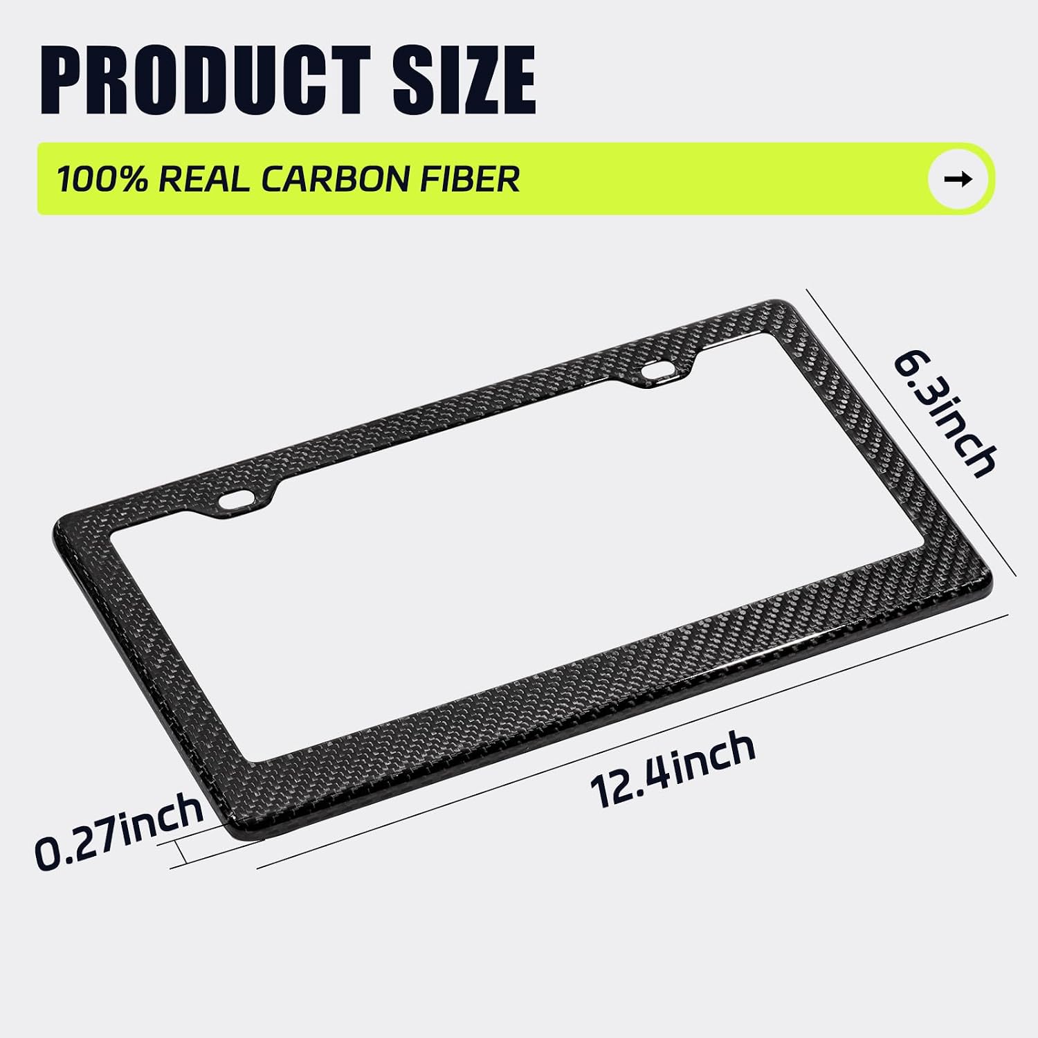 Thumbnail 1 de DCRCFIBER Real Carbon Fiber License Plate Frame 2-pack