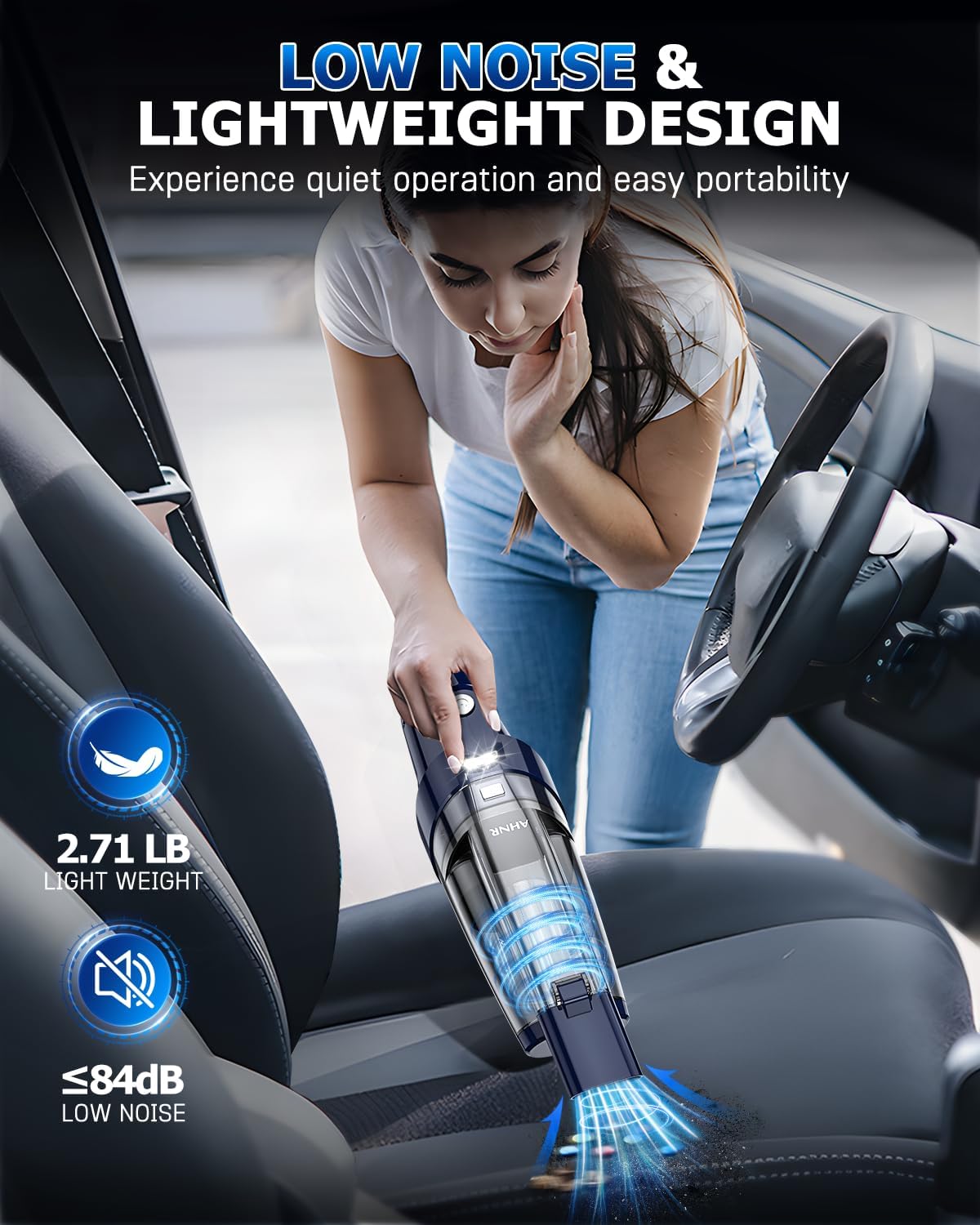 Thumbnail 6 de AHNR Handheld Cordless Vacuum: 16000PA Power, LED Light, Dual HEPA Filters