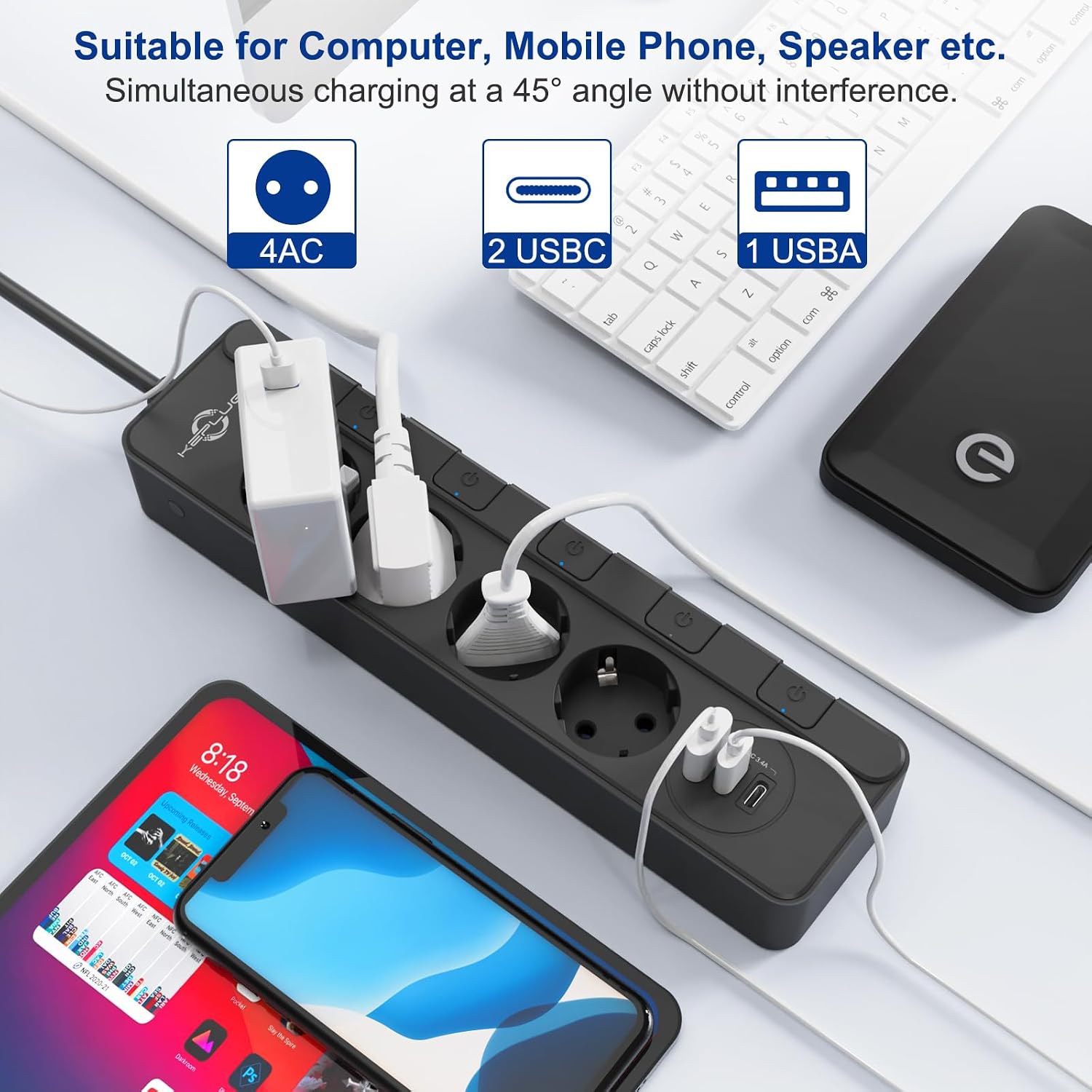 Detalle de KEPLUG Steckdosenleiste 4000 W mit USB