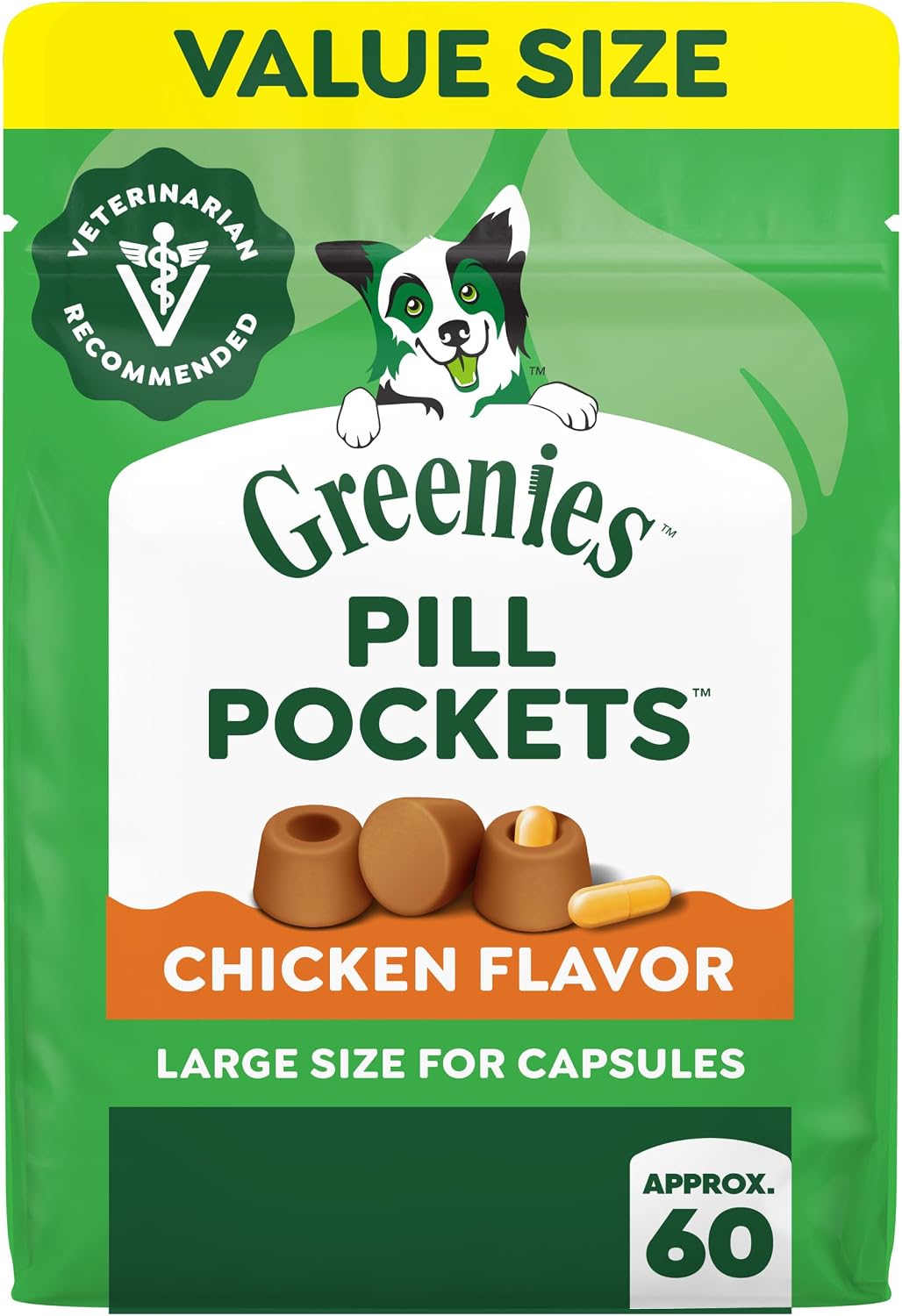 Detalle de Greenies Pill Pockets Large Size Dog Treats, Chicken — 15.8 oz