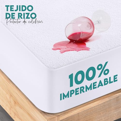 Thumbnail 2 de Utopia Bedding Protector de colchón impermeable 90 x 190 cm (100% elástico, Oeko-Tex)