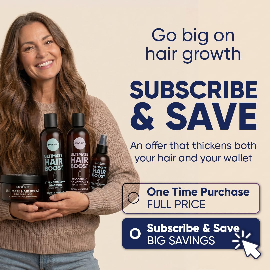 Detalle de Moérie Hair Growth Set: Shampoo, Conditioner, Spray & Mask for Thinning Hair