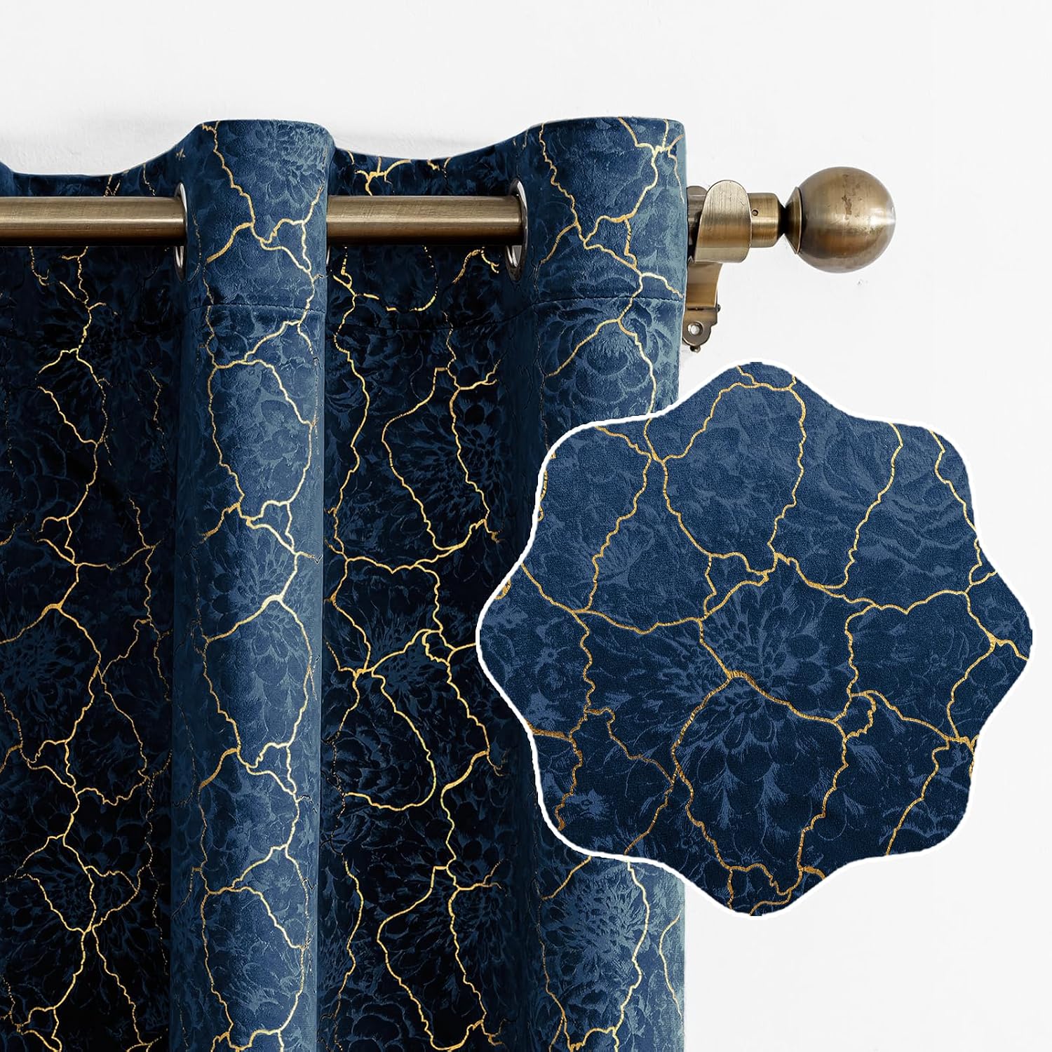 Ystyle rideaux occultants en velours 2 pièces