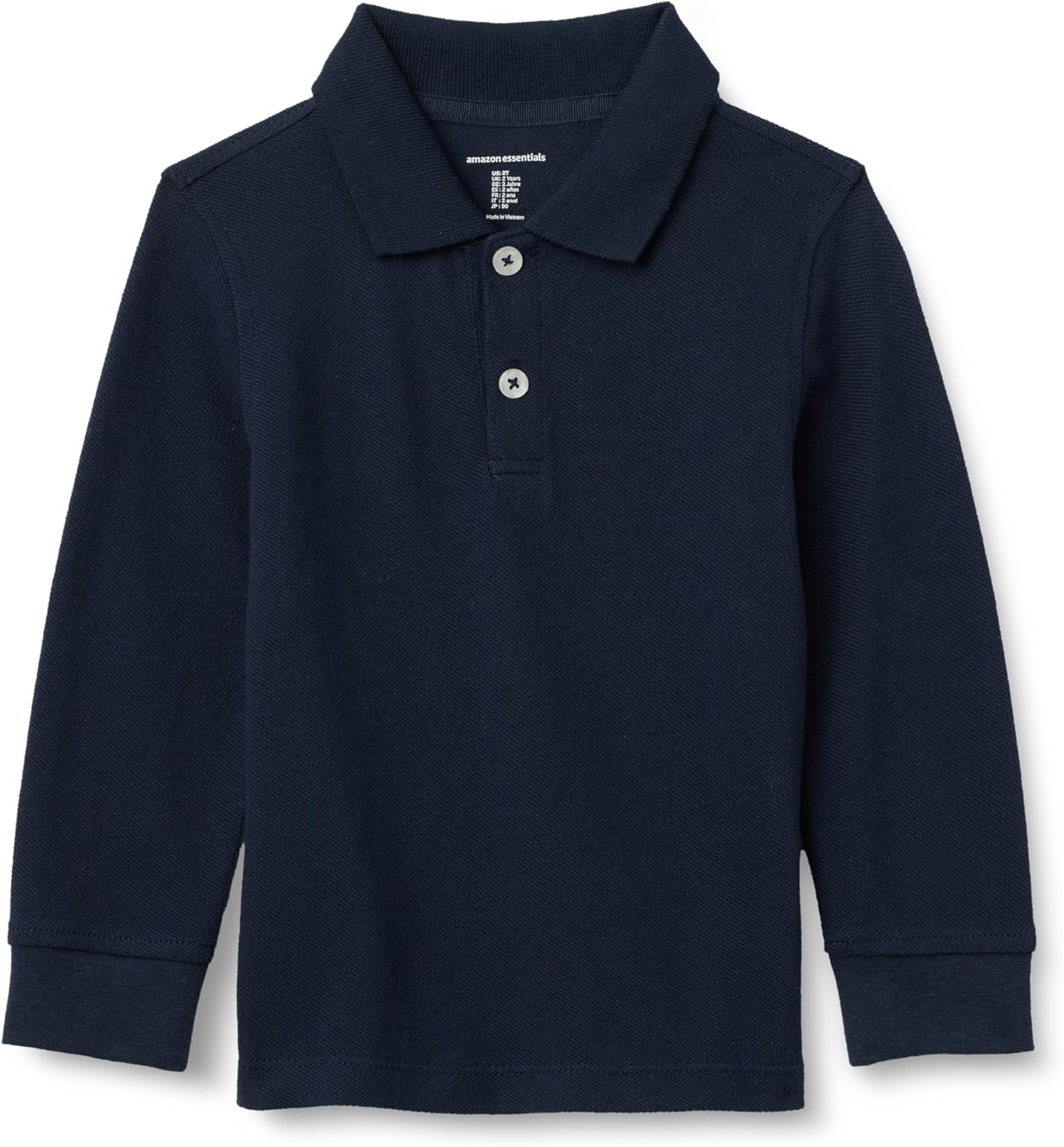 Detalle de Long-Sleeve Pique Polo for Boys, Classic Fit