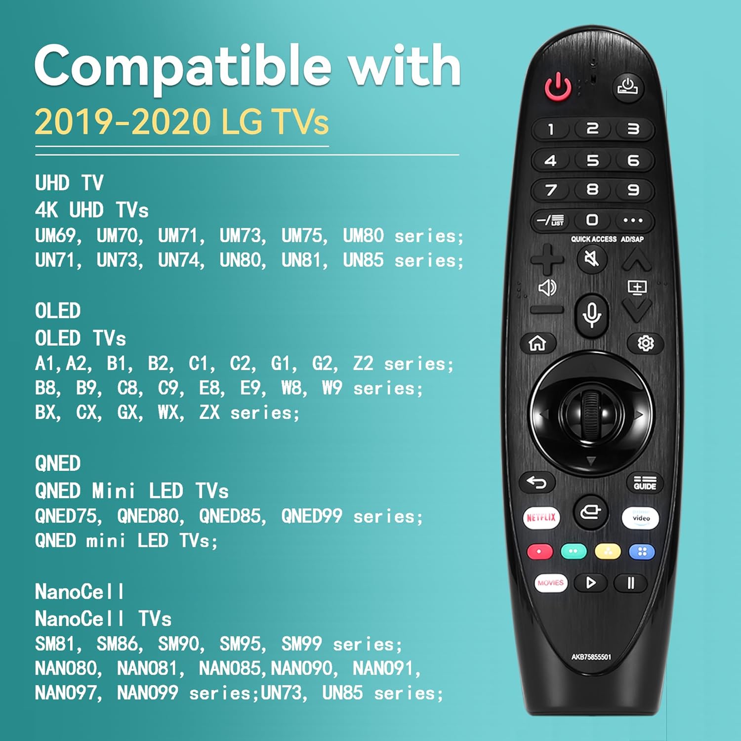 Thumbnail 2 de LG Magic Voice Remote Replacement for 2017-2022 Smart TVs (MR22GA MR21GA MR20GA MR19BA AKB75855501)