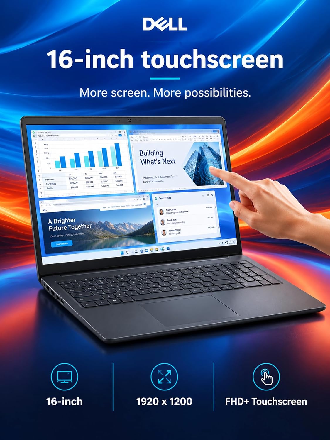Detalle de Dell Business Laptop, 16-inch touchscreen