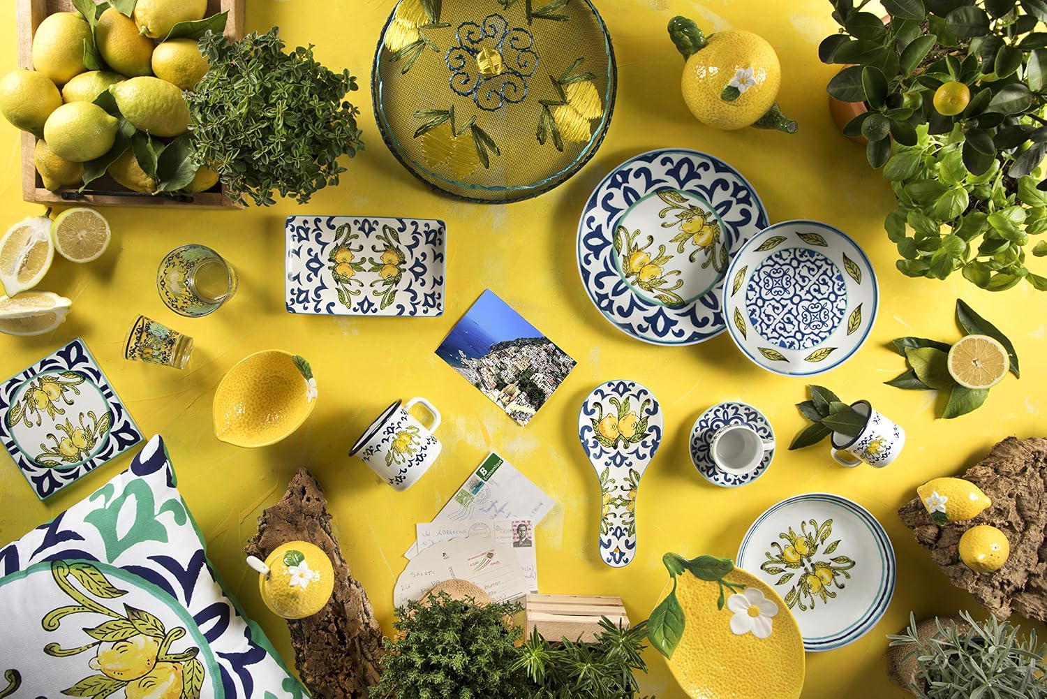 Thumbnail 6 de Excelsa Amalfi – porcelanowy zestaw obiadowy, 18 sztuk, niebiesko-żółty