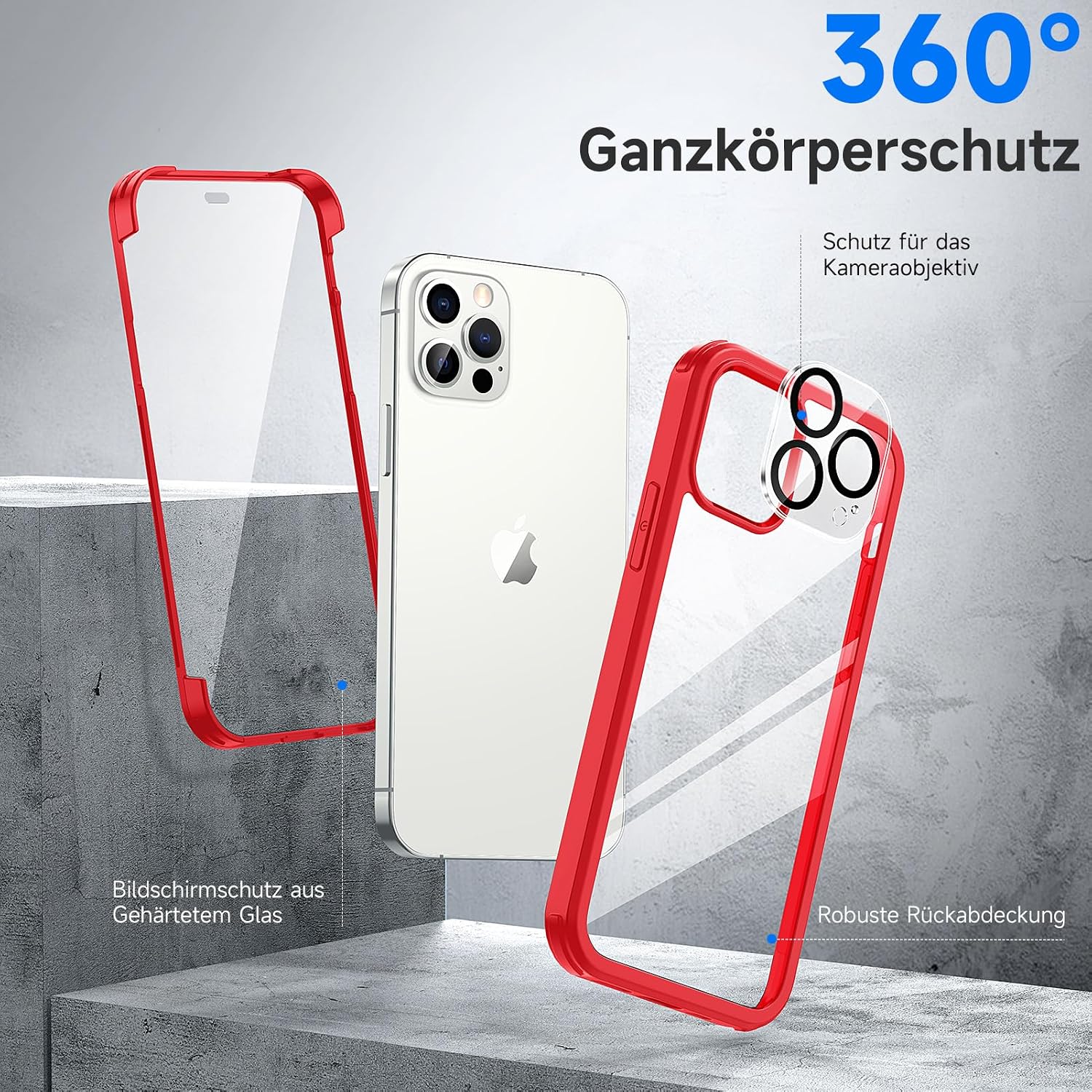 Detalle 2 de seacosmo iPhone 12 Pro Hülle mit 9H-Glas